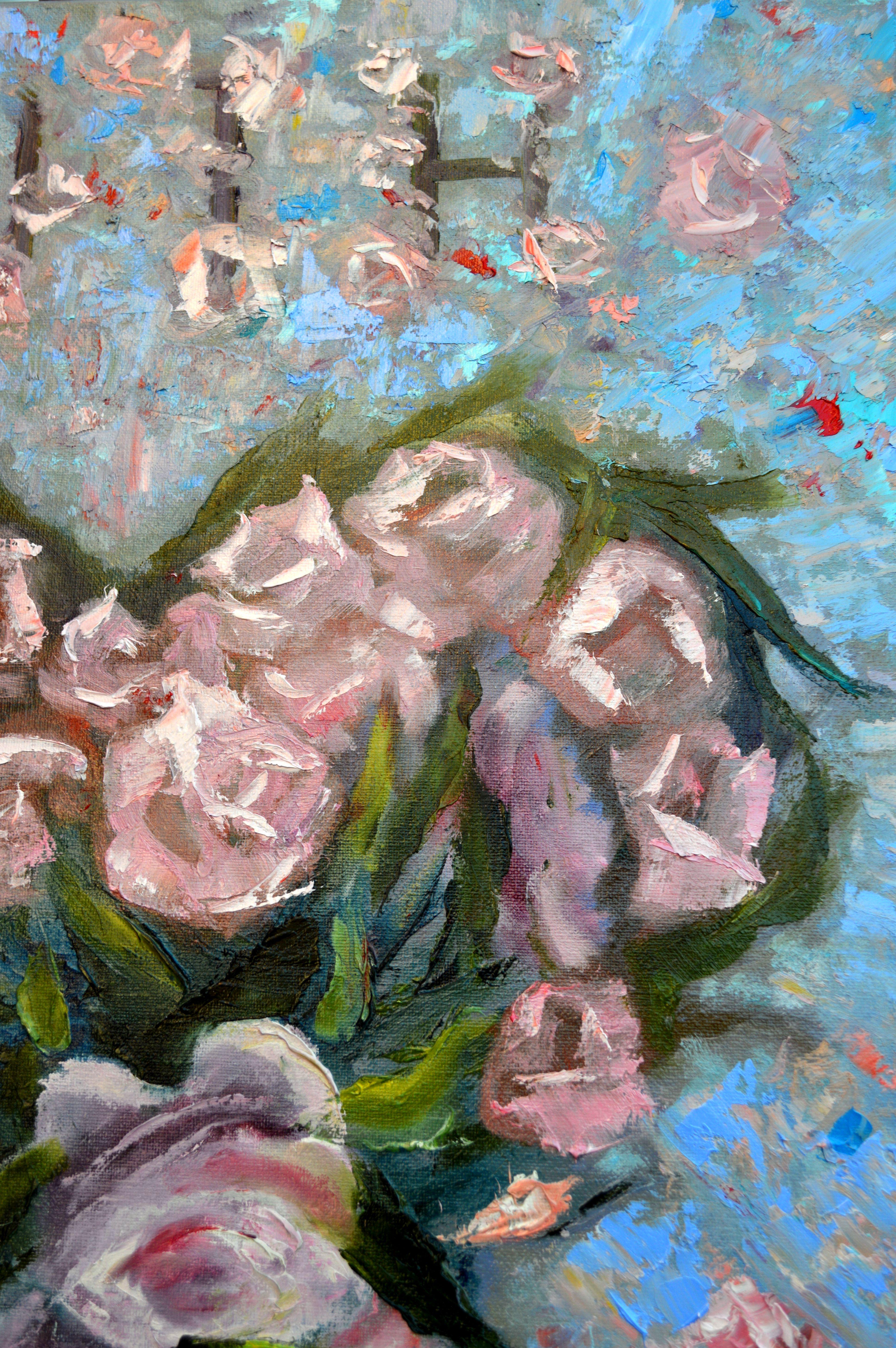 Valentinstag. Zehnte Liebe. 70X50 Ölgemälde im Angebot 12