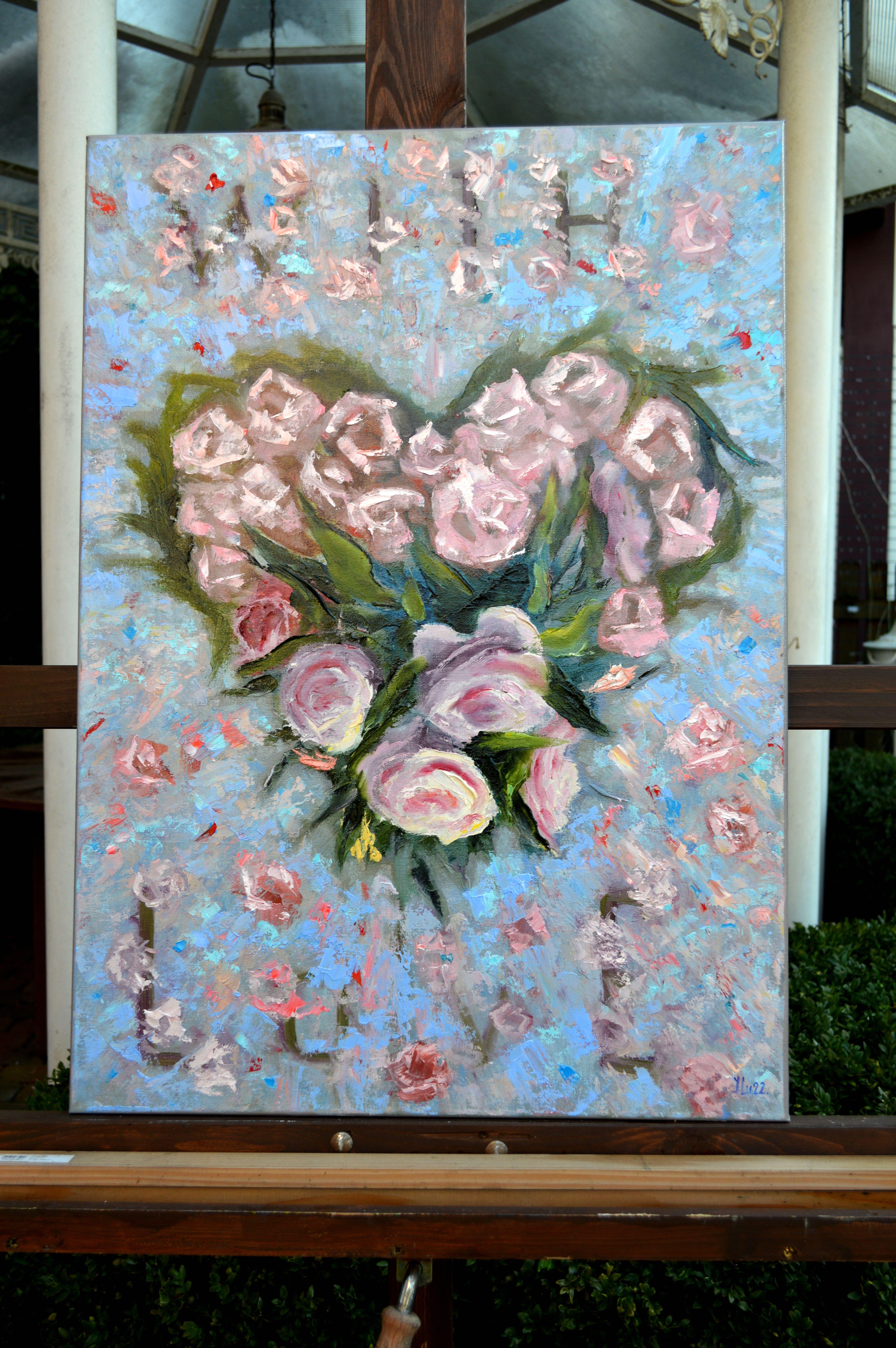 Valentinstag. Zehnte Liebe. 70X50 Ölgemälde im Angebot 13