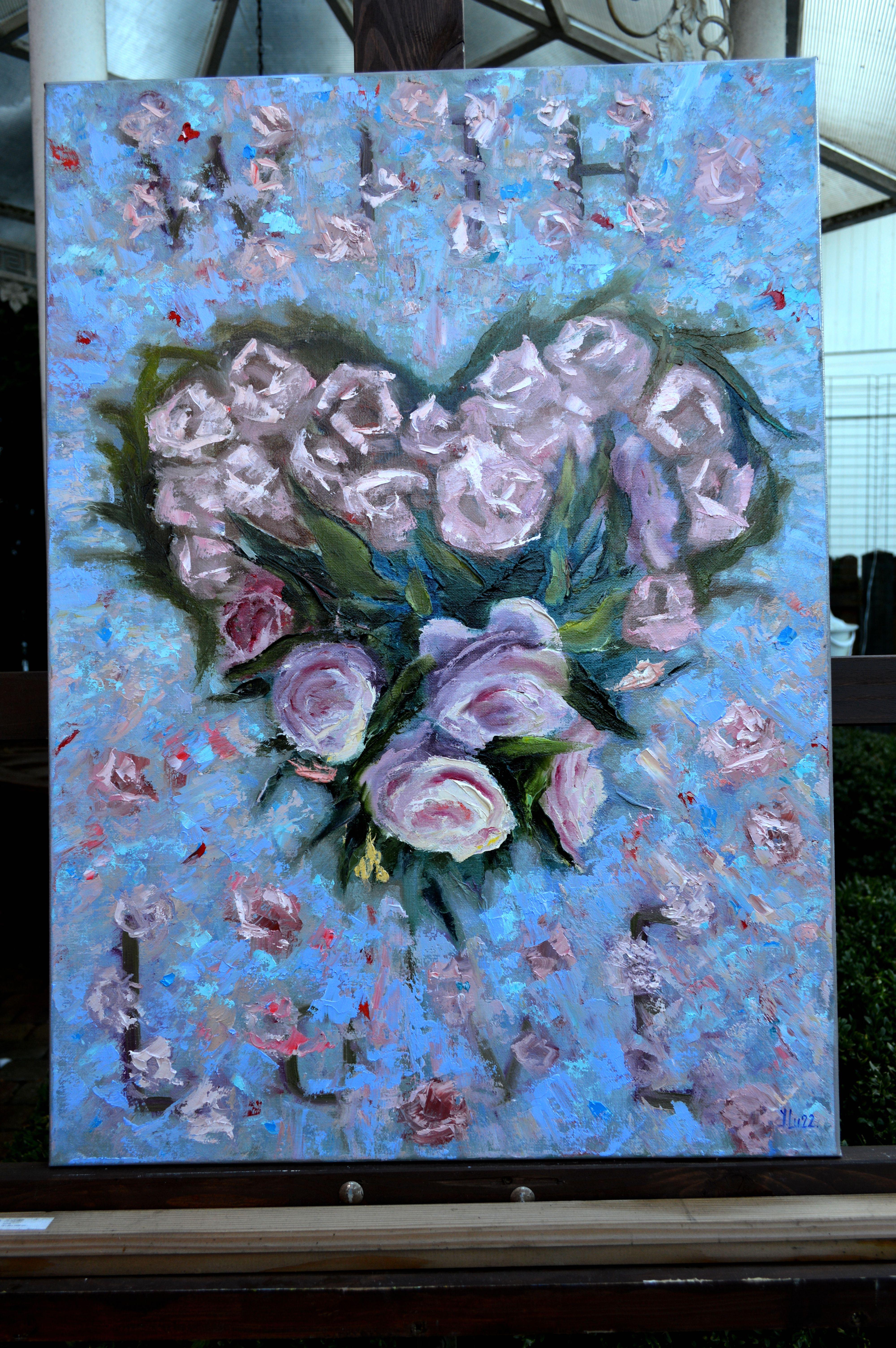 Valentinstag. Zehnte Liebe. 70X50 Ölgemälde im Angebot 2