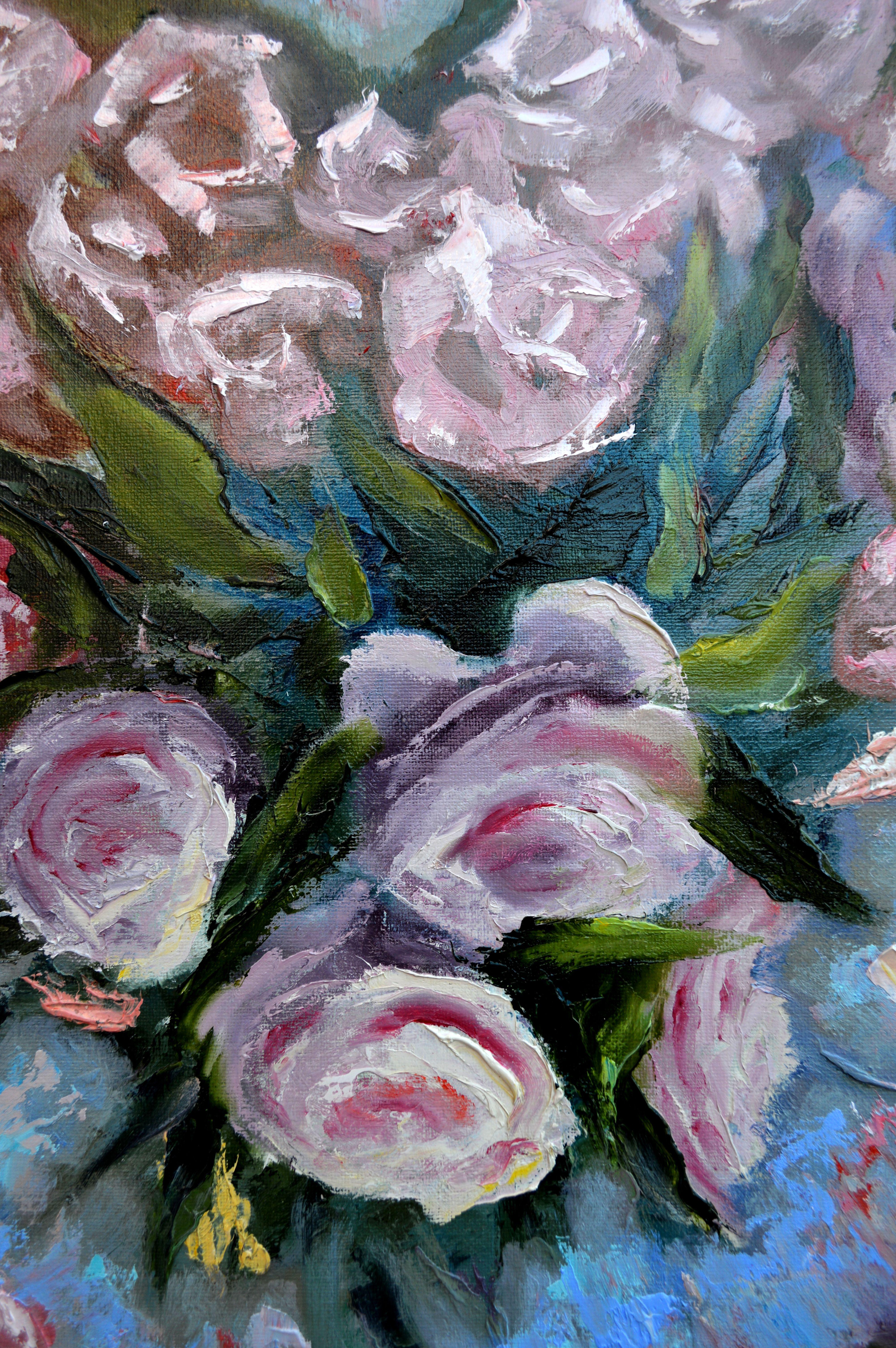 Valentinstag. Zehnte Liebe. 70X50 Ölgemälde im Angebot 3