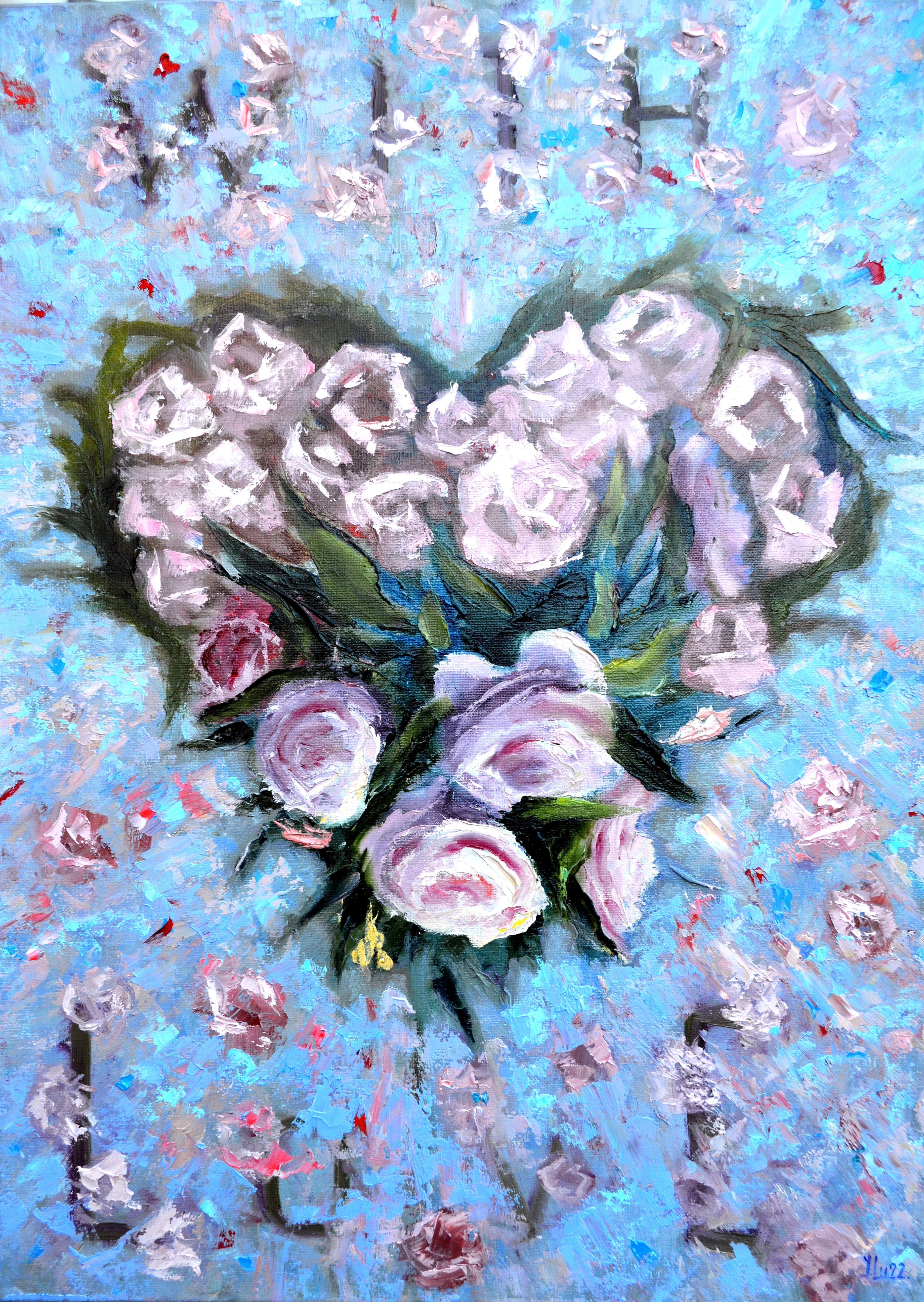 Valentine. Tender love. 70X50 oil