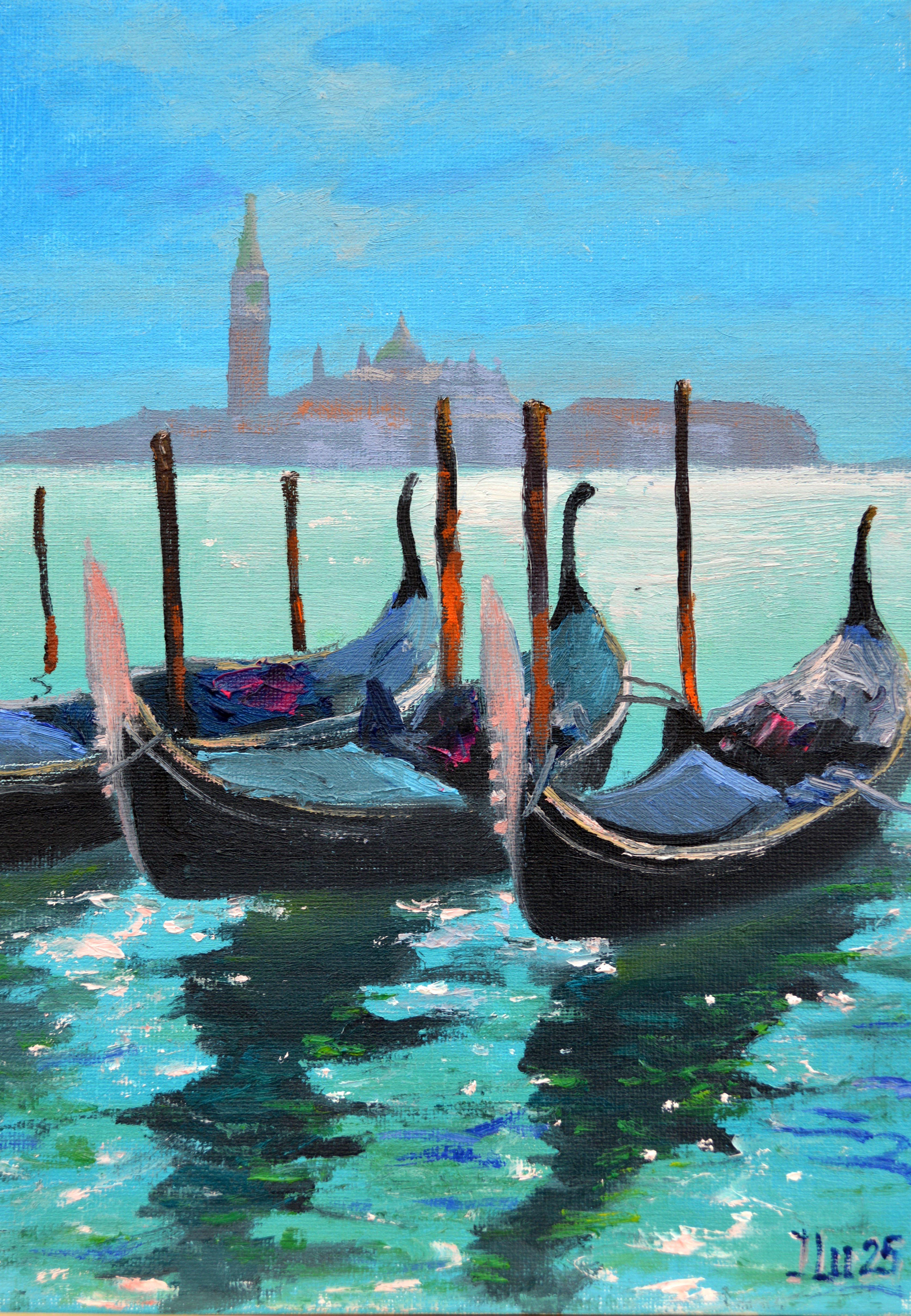 Elena Lukina Interior Painting – Venezianische Gondeln 1