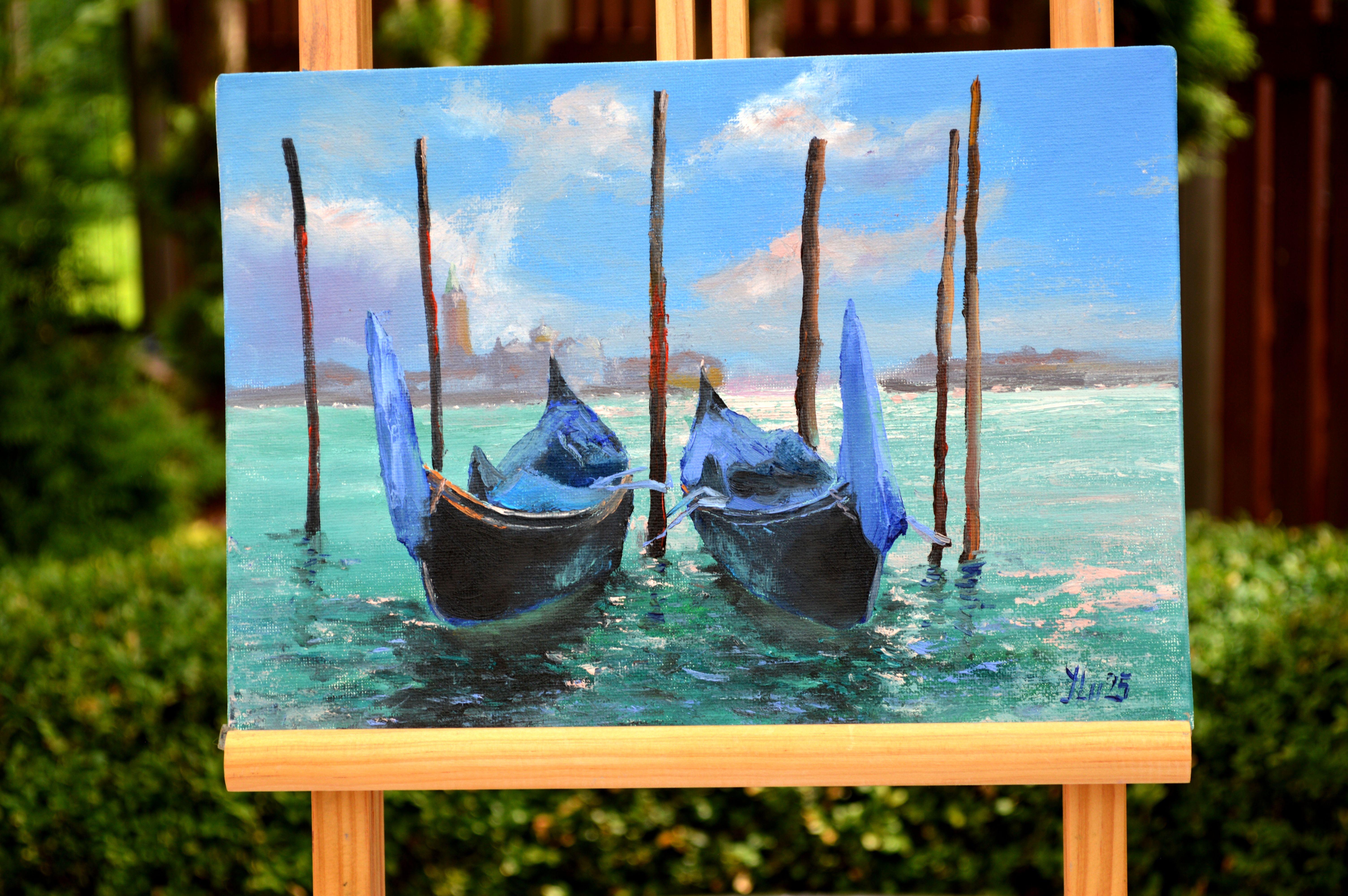 Góndolas venecianas 4 - Painting de Elena Lukina