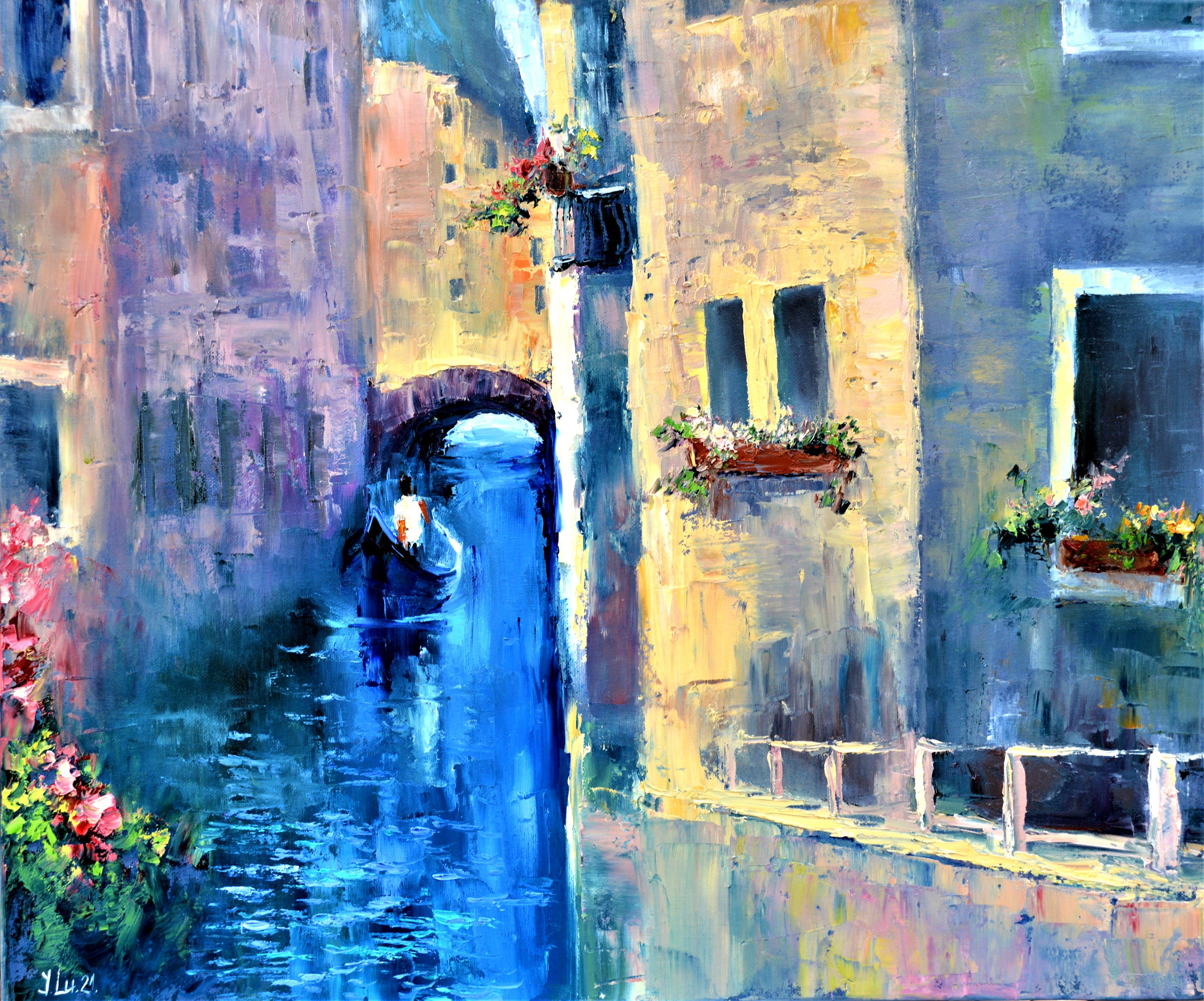 Elena Lukina Landscape Painting - Venice, I miss you 50X60
