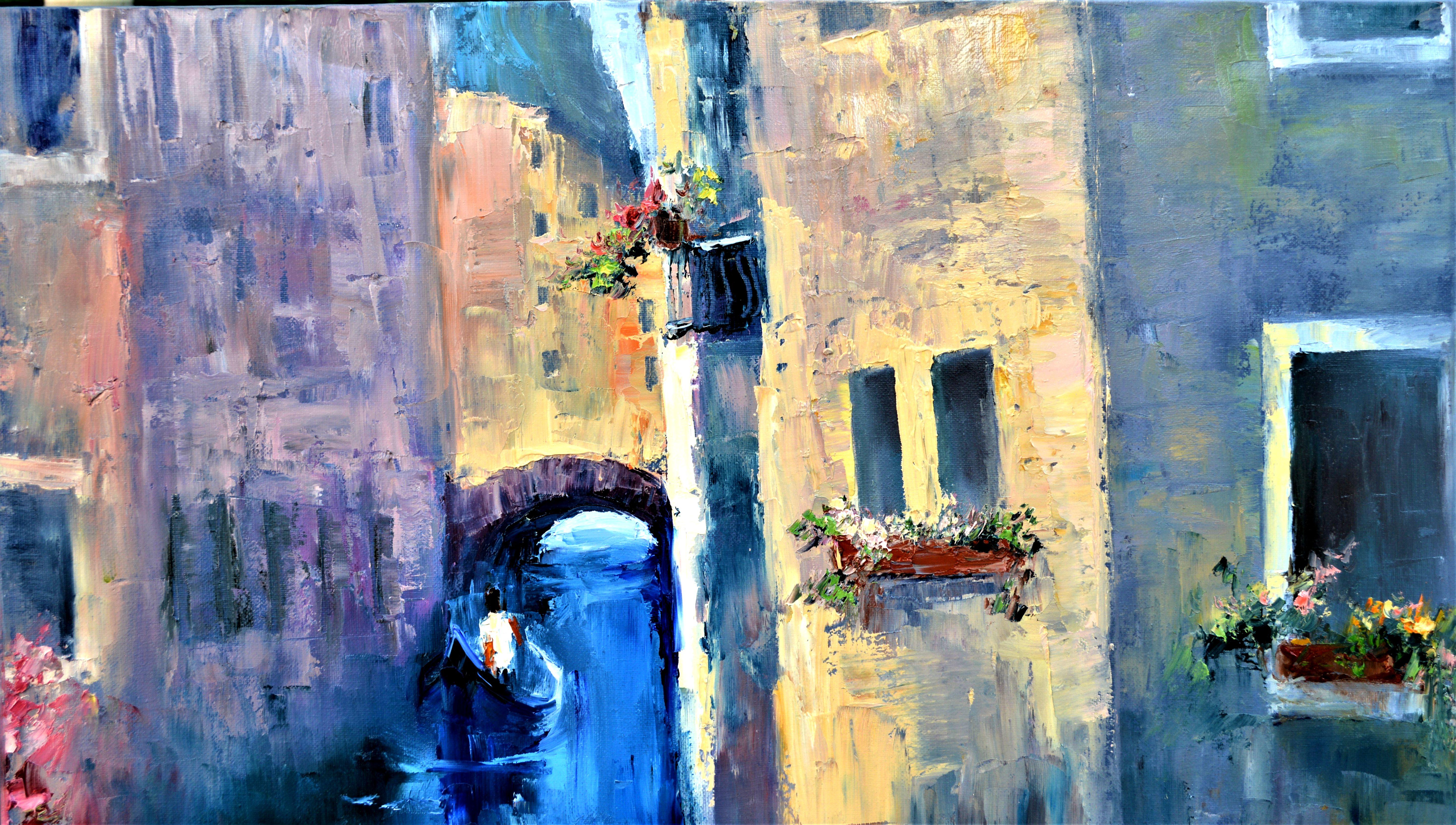 Venice, I miss you 50X60 - Expressionist Painting by Elena Lukina