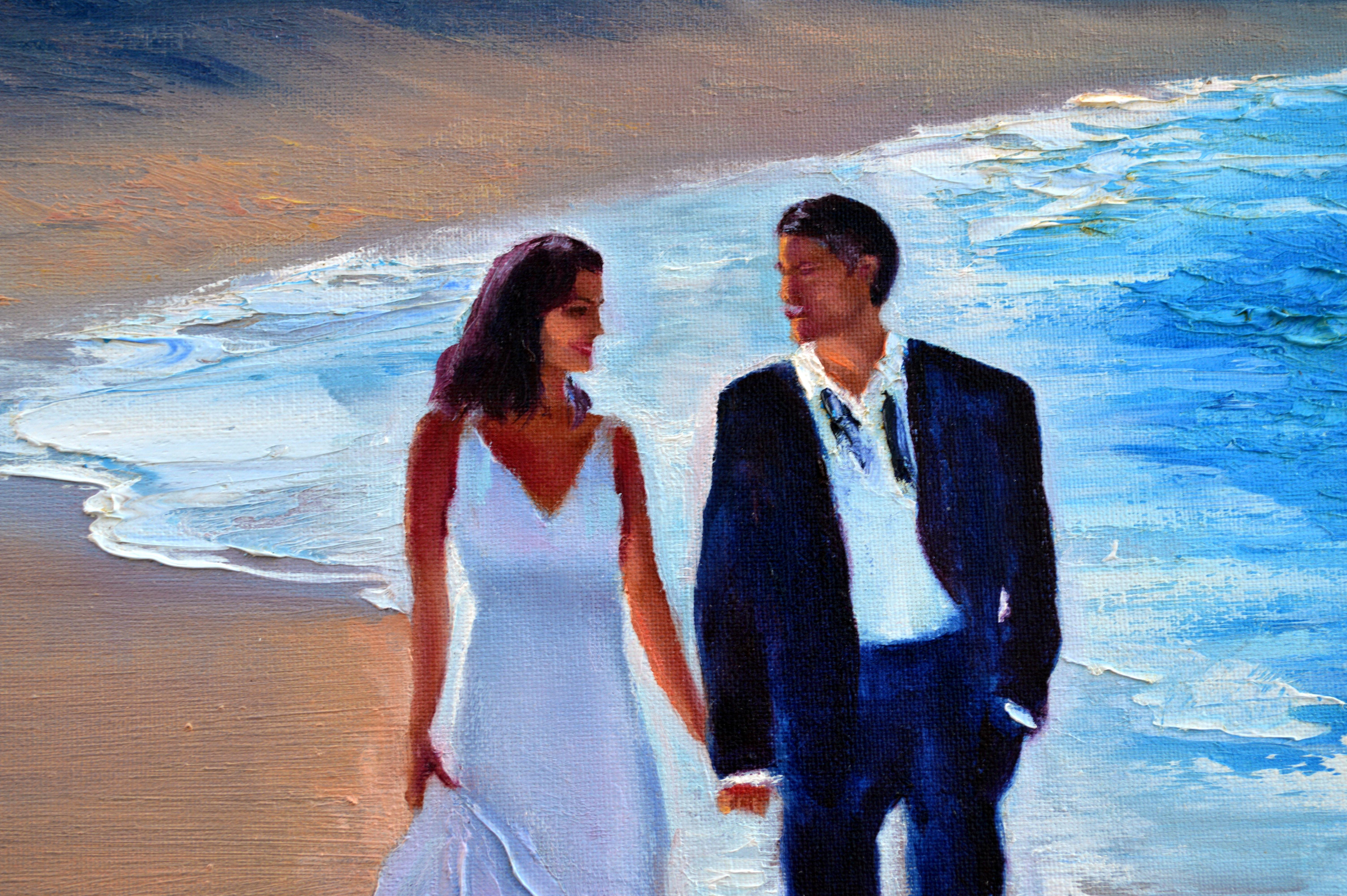 Walk together 50X70 oil, Valentine’s Day gifts art For Sale 6