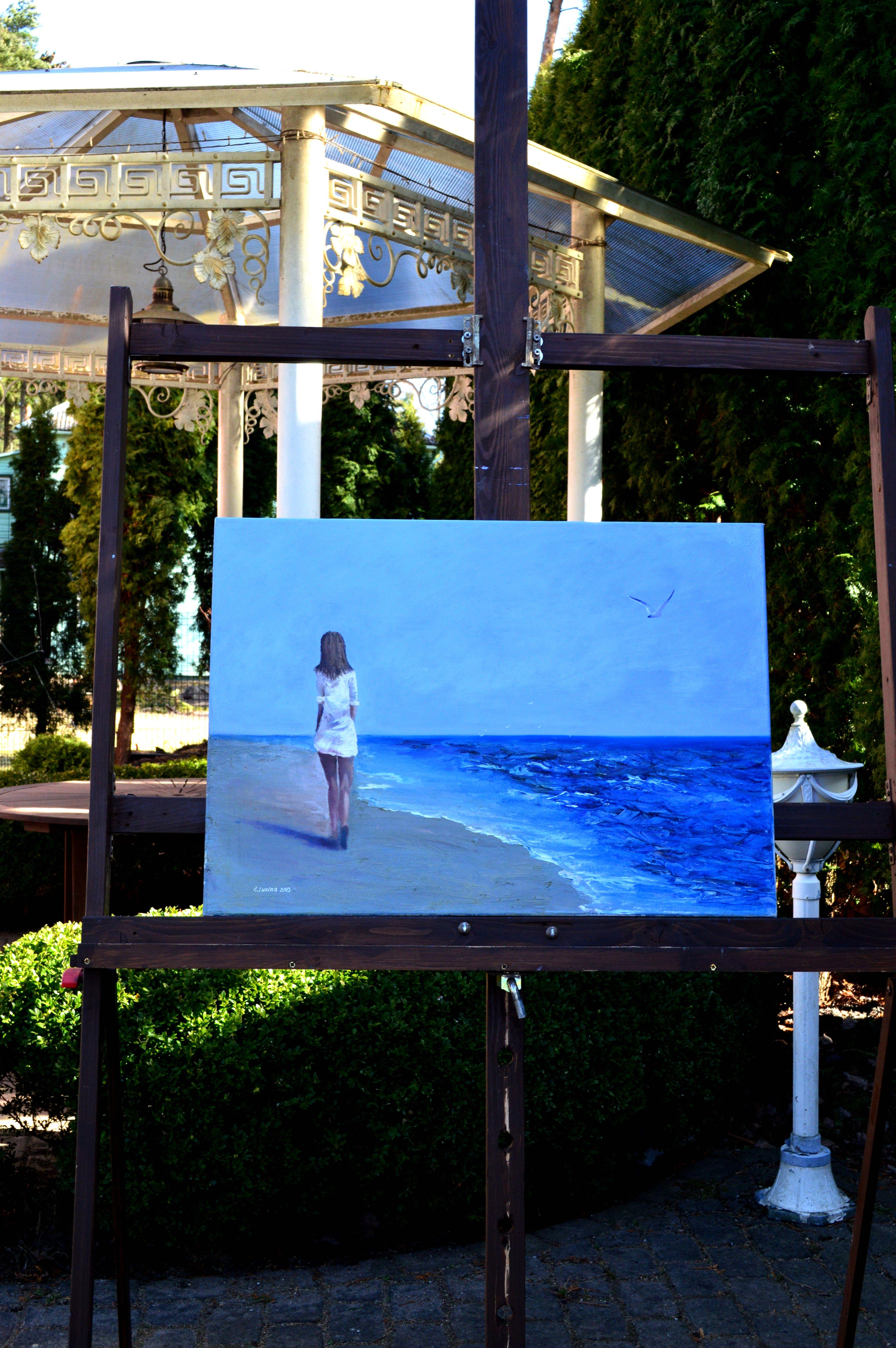 Paseando por el mar - Painting Expresionista de Elena Lukina