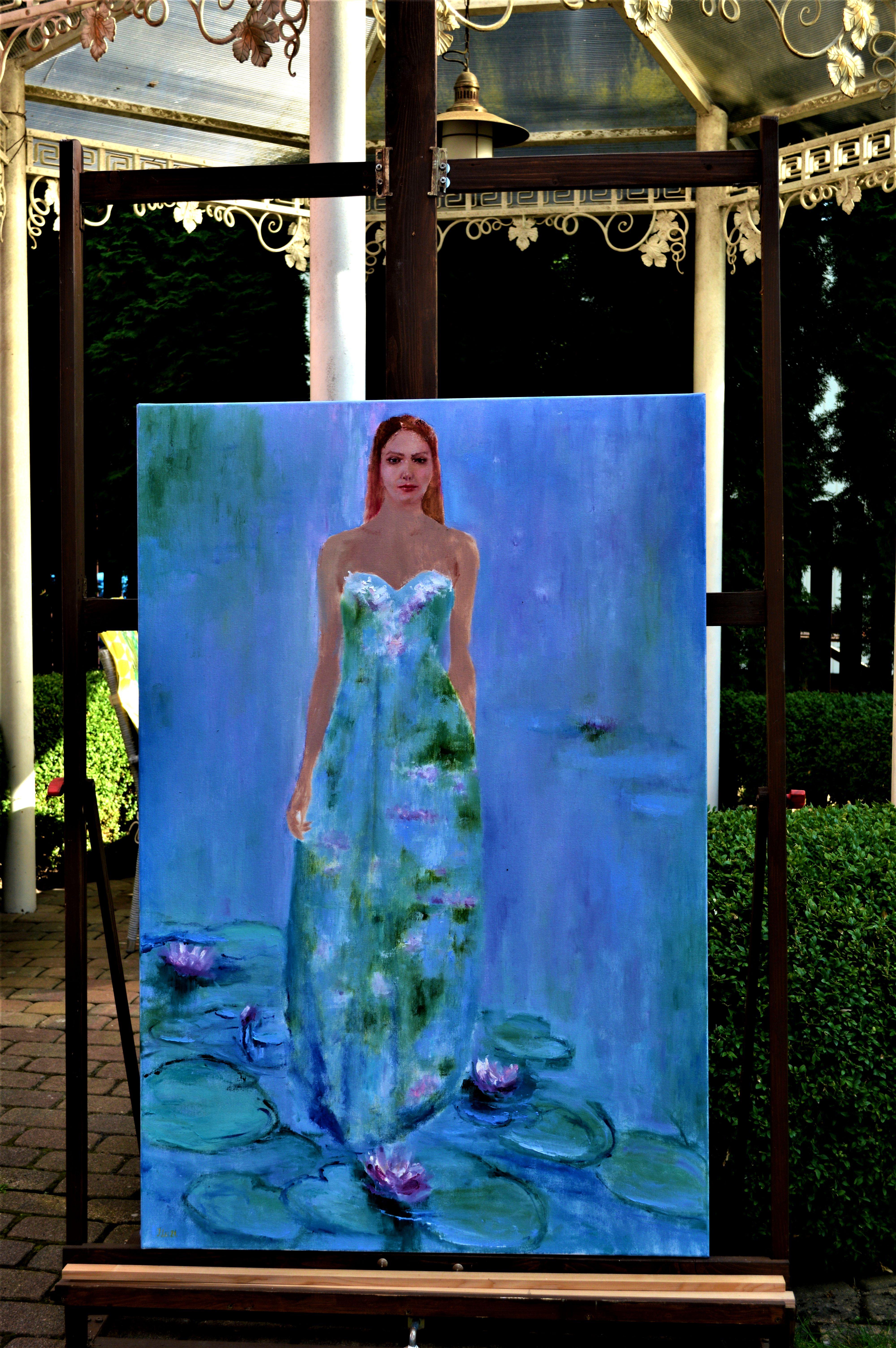 Ninfea - Figurative Painting Blu di Elena Lukina