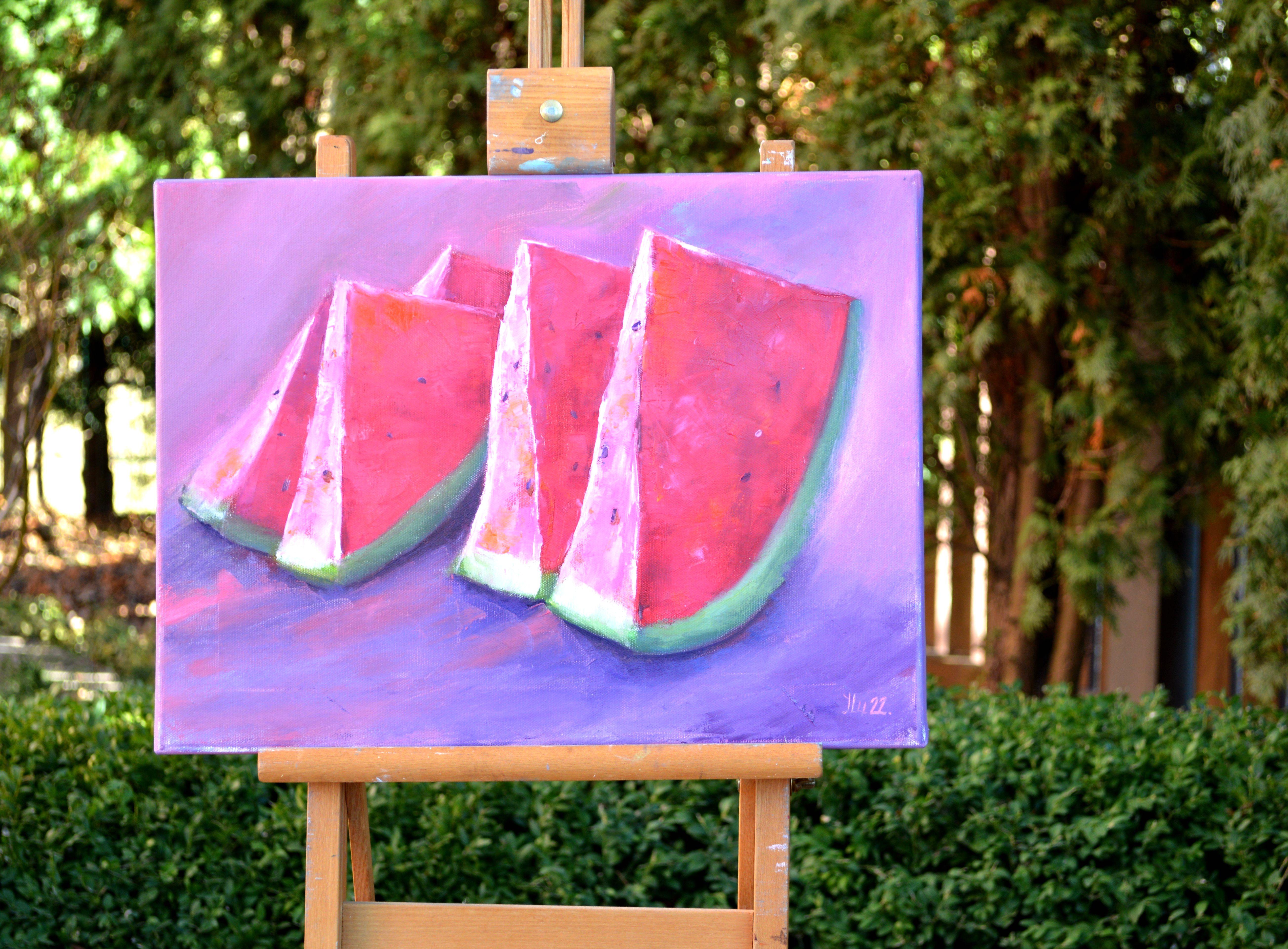 Wassermelone (Expressionismus), Painting, von Elena Lukina