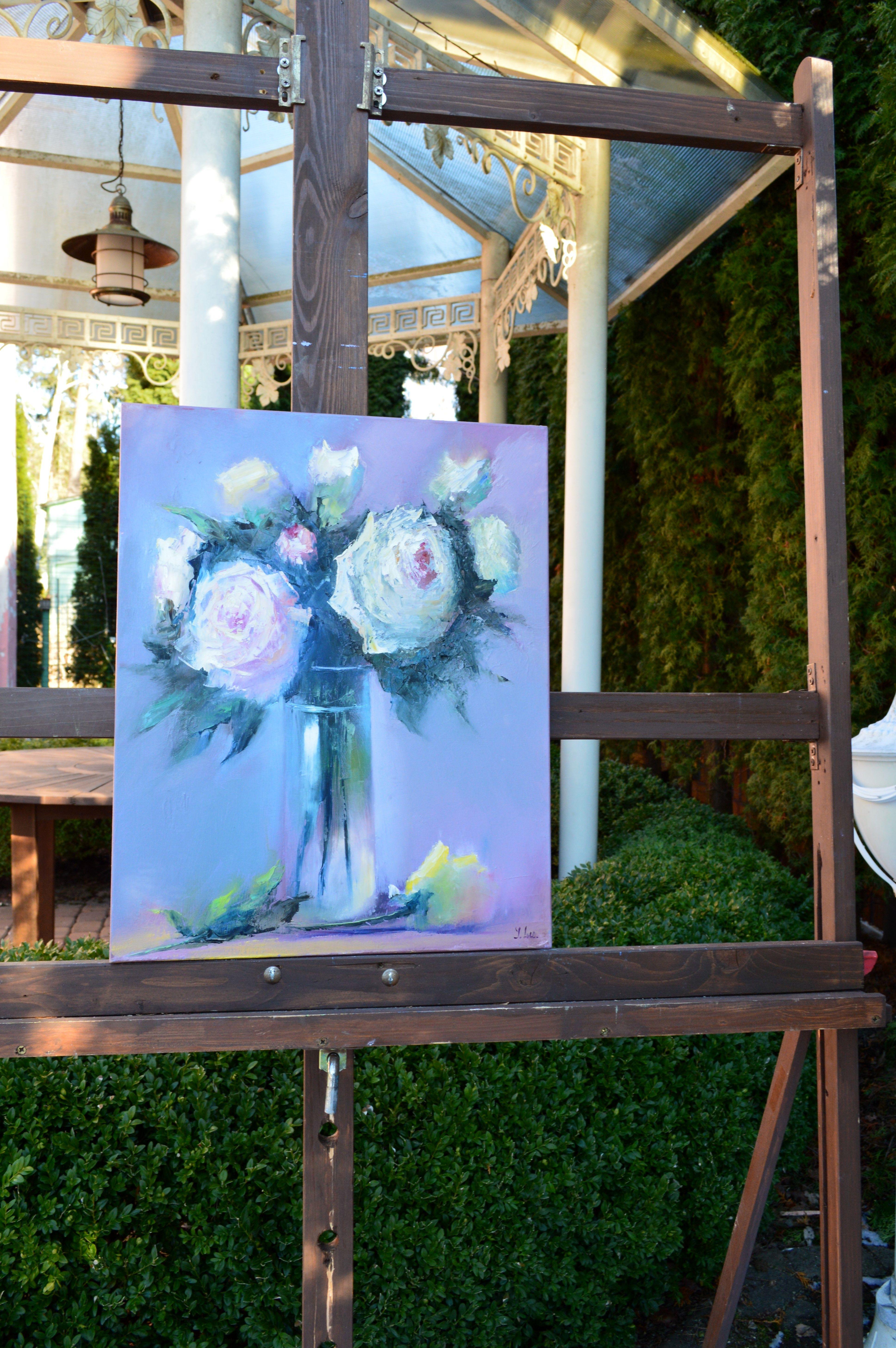 Rosas blancas 50X40 - Painting de Elena Lukina
