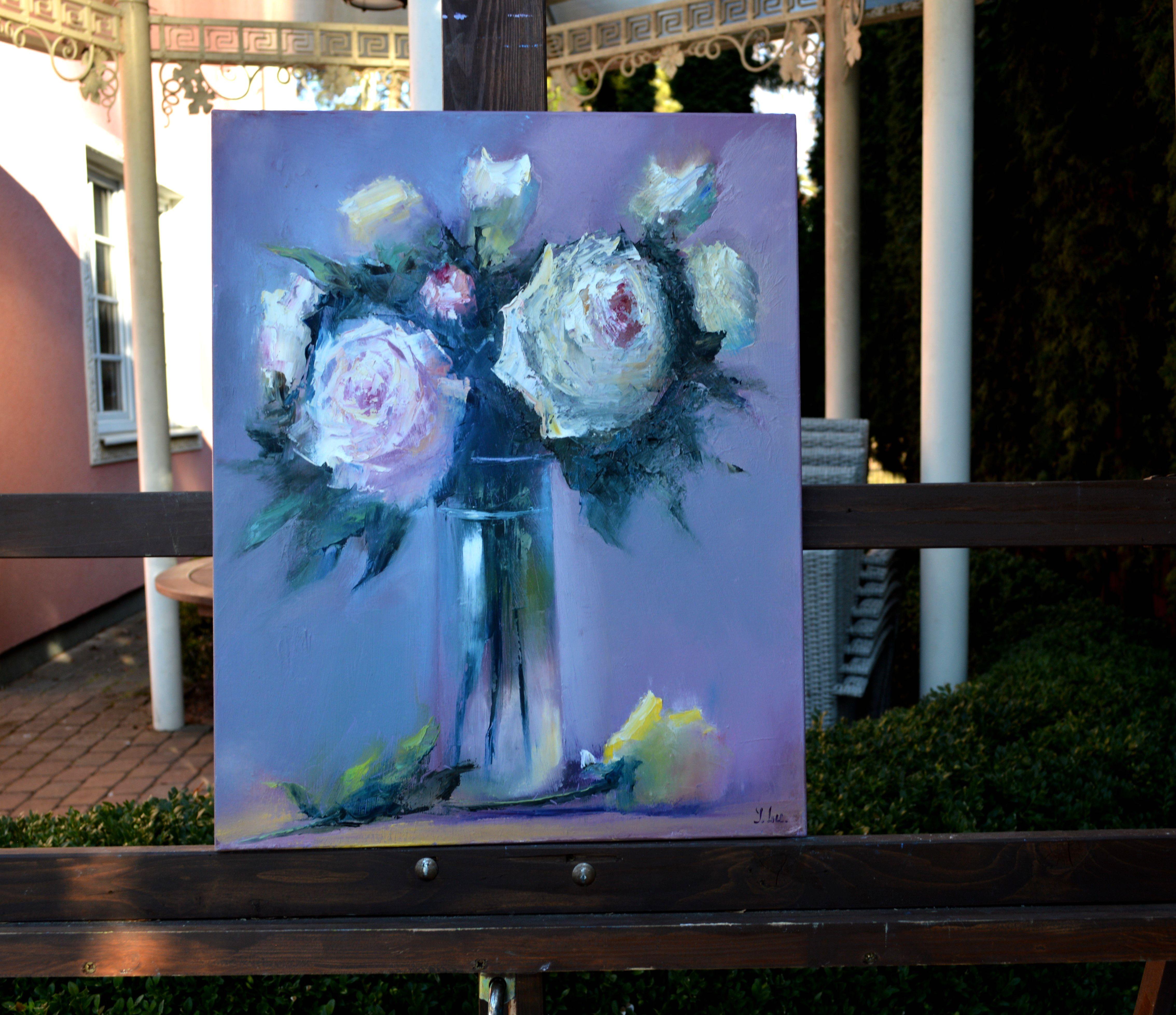 Rosas blancas 50X40 - Painting Expresionista de Elena Lukina