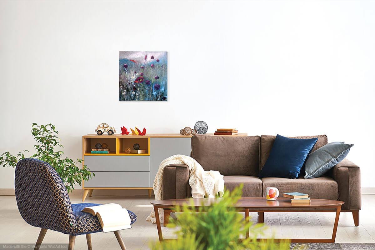 Wild field herbs 40X40 Ölgemälde im Angebot 9