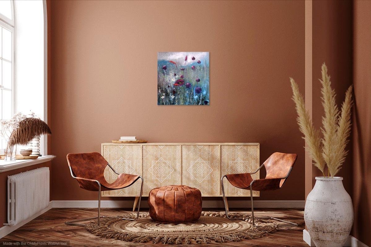 Wild field herbs 40X40 Ölgemälde im Angebot 11