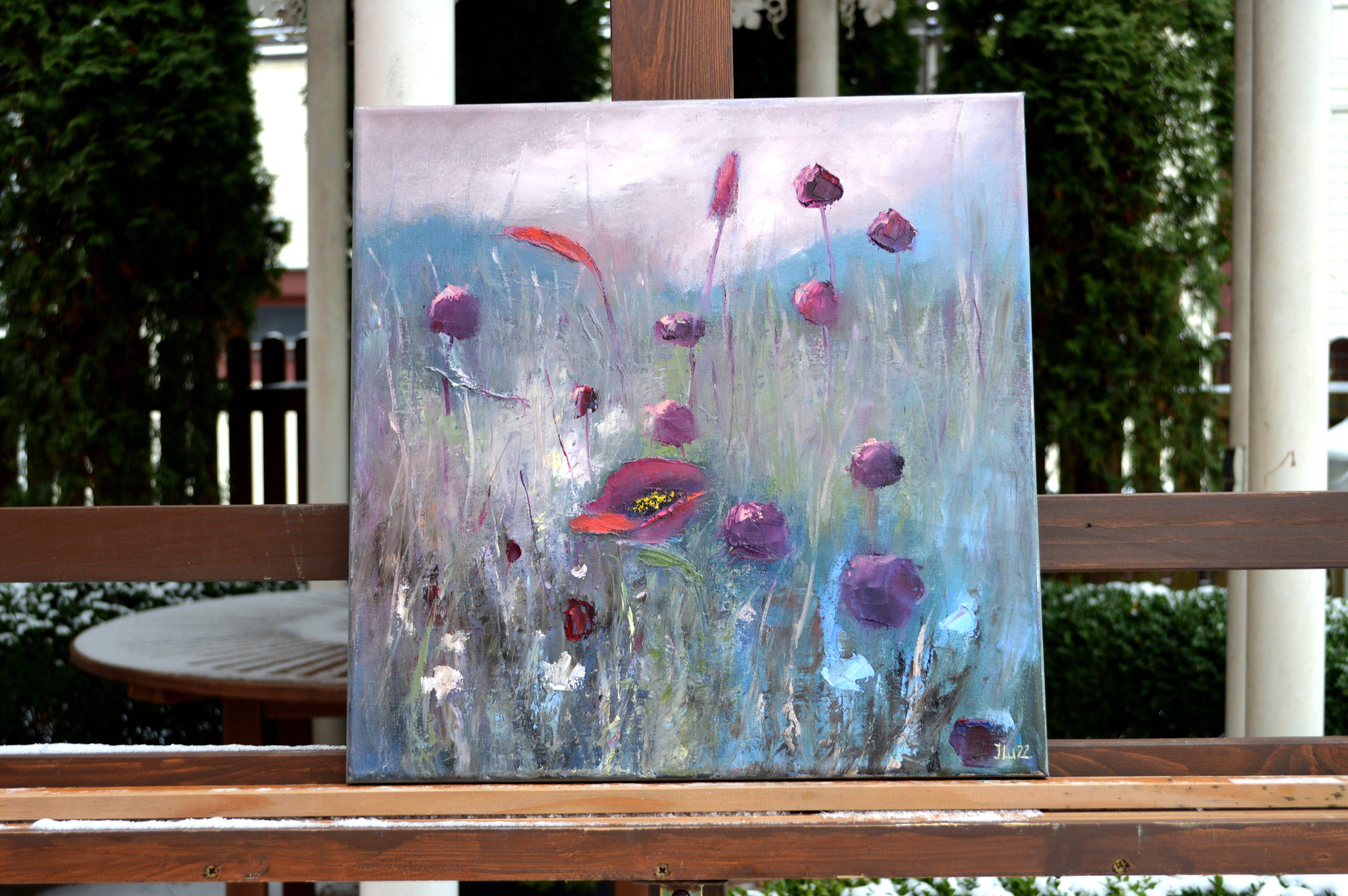 Wild field herbs 40X40 Ölgemälde (Expressionismus), Painting, von Elena Lukina