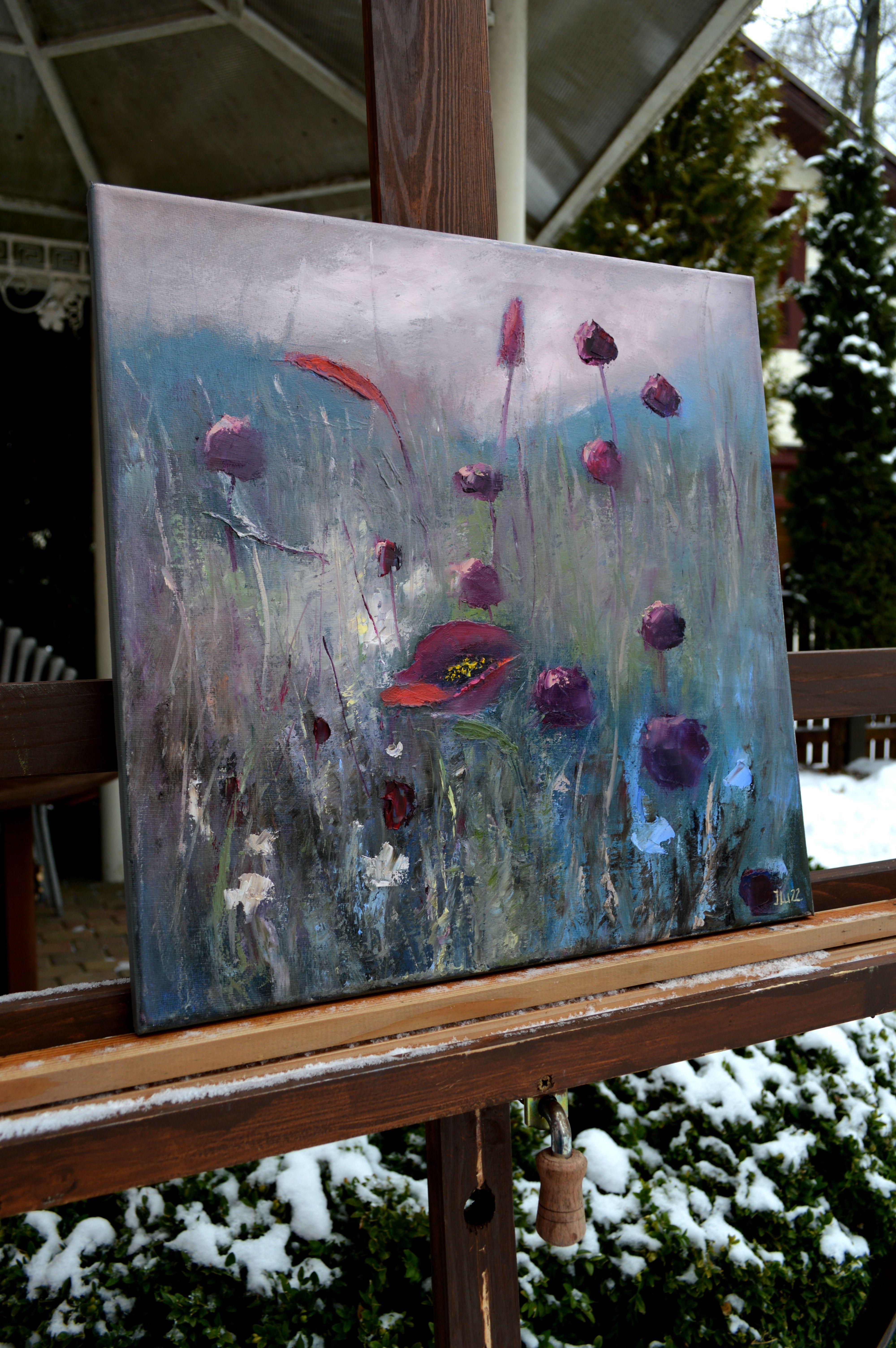 In diesem Ölgemälde habe ich versucht, die raue, ungezähmte Schönheit der Natur durch einen Tanz von Farben und Texturen einzufangen. Inspiriert von Expressionismus und Impressionismus, hauchen meine Pinselstriche jedem Wildkraut Leben ein und