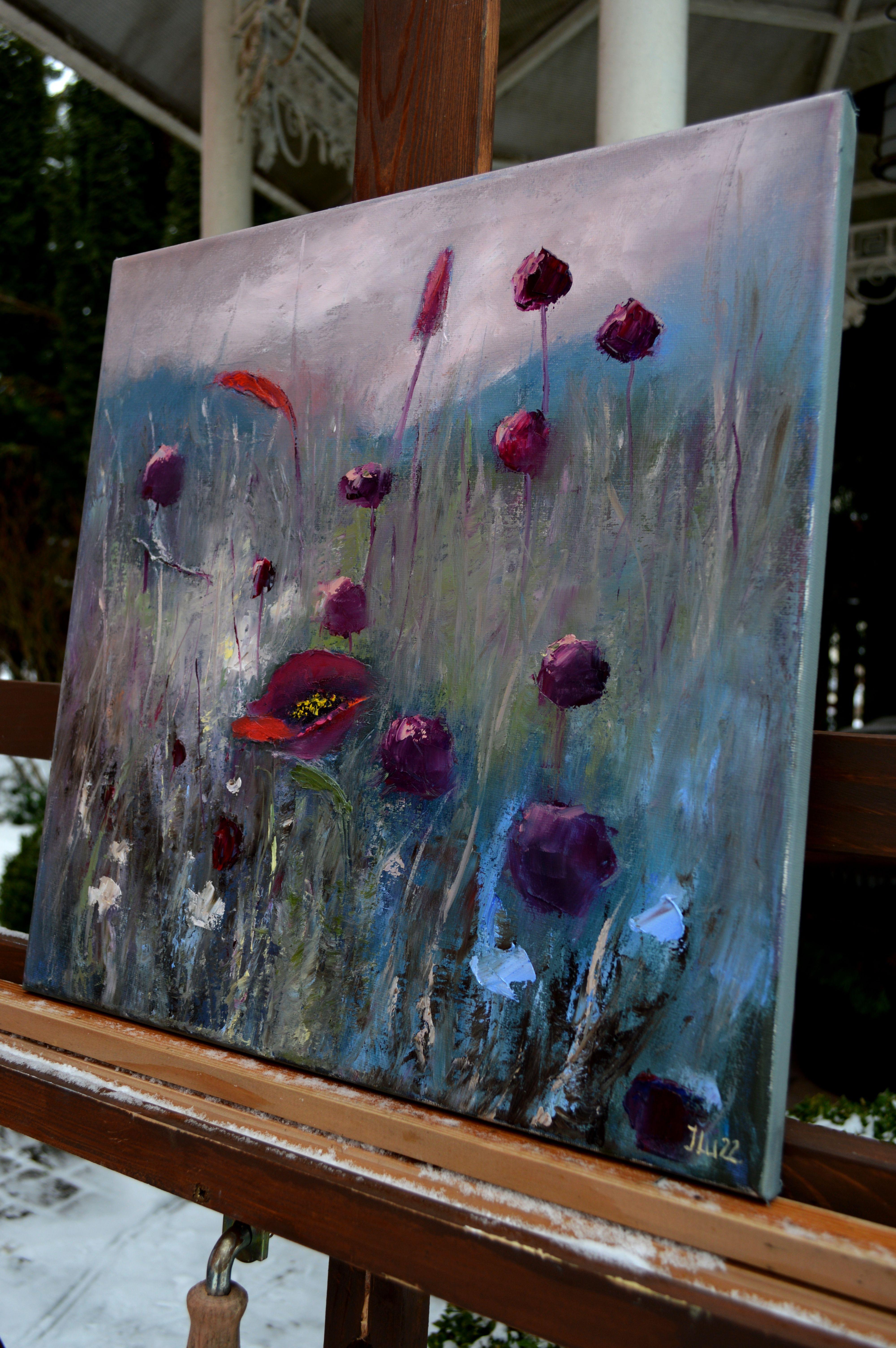 Wild field herbs 40X40 Ölgemälde im Angebot 1