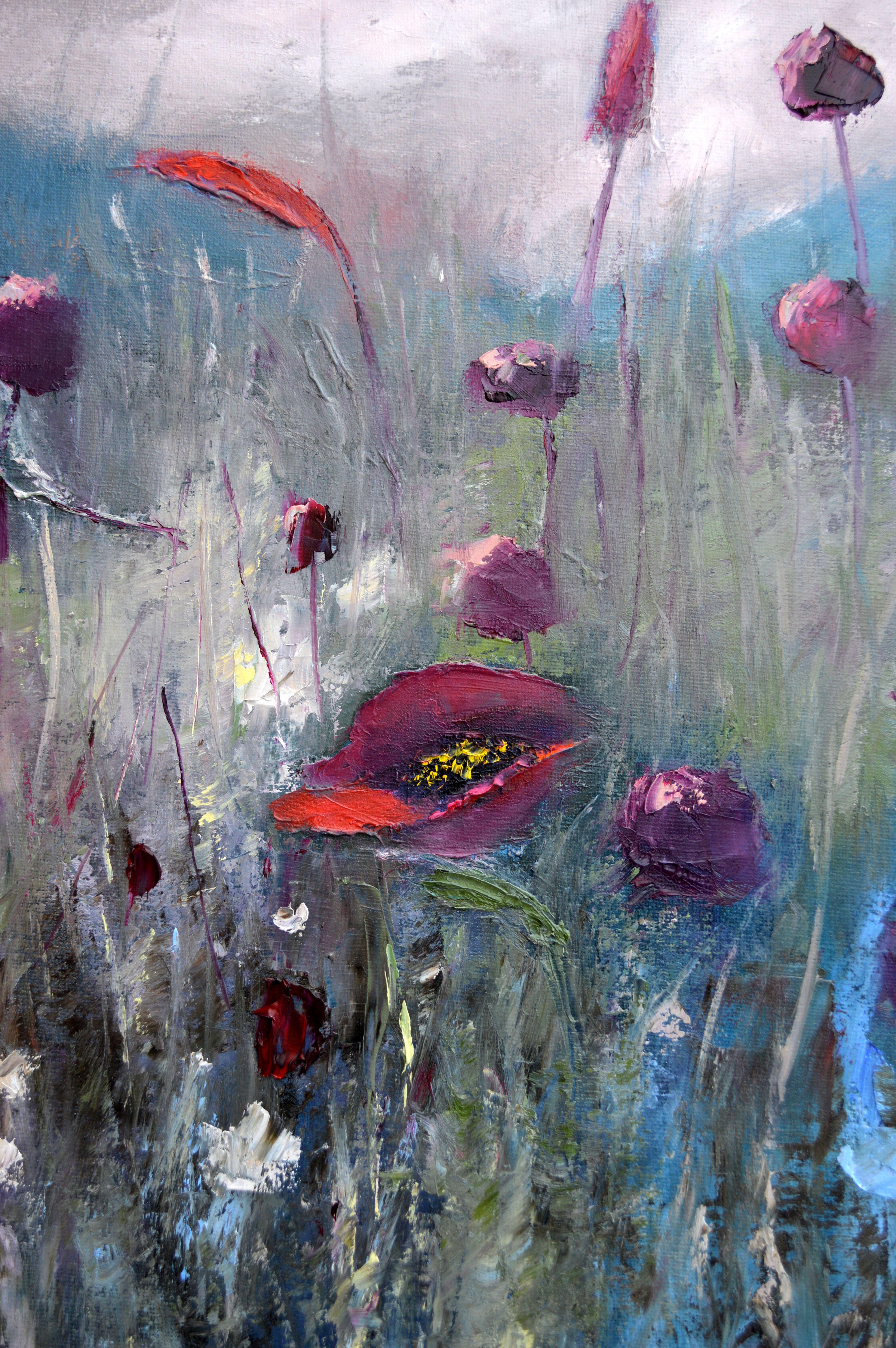 Wild field herbs 40X40 Ölgemälde im Angebot 4