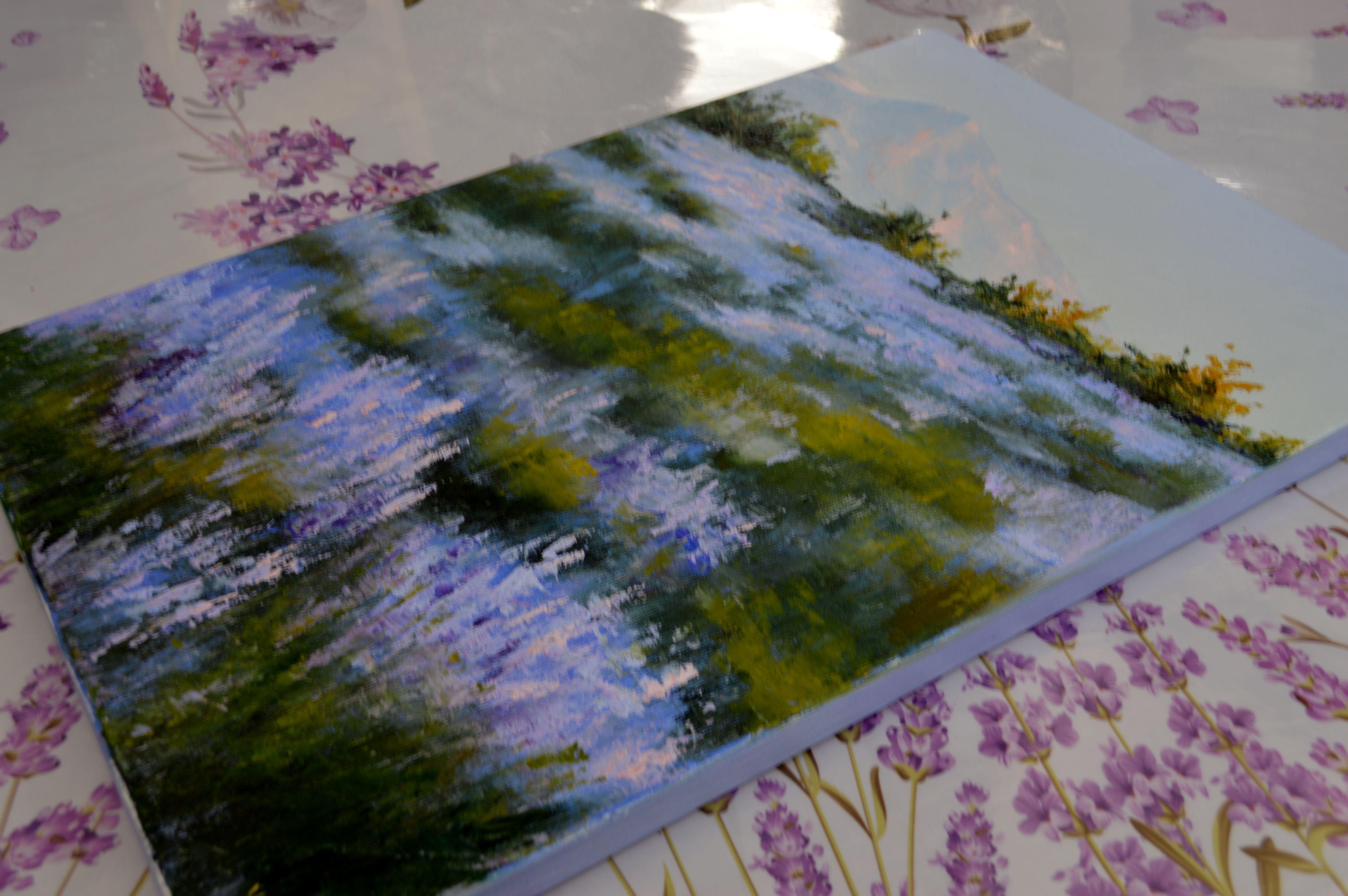 Wilder Lavendel im Dunst der Morgensonne im Angebot 10