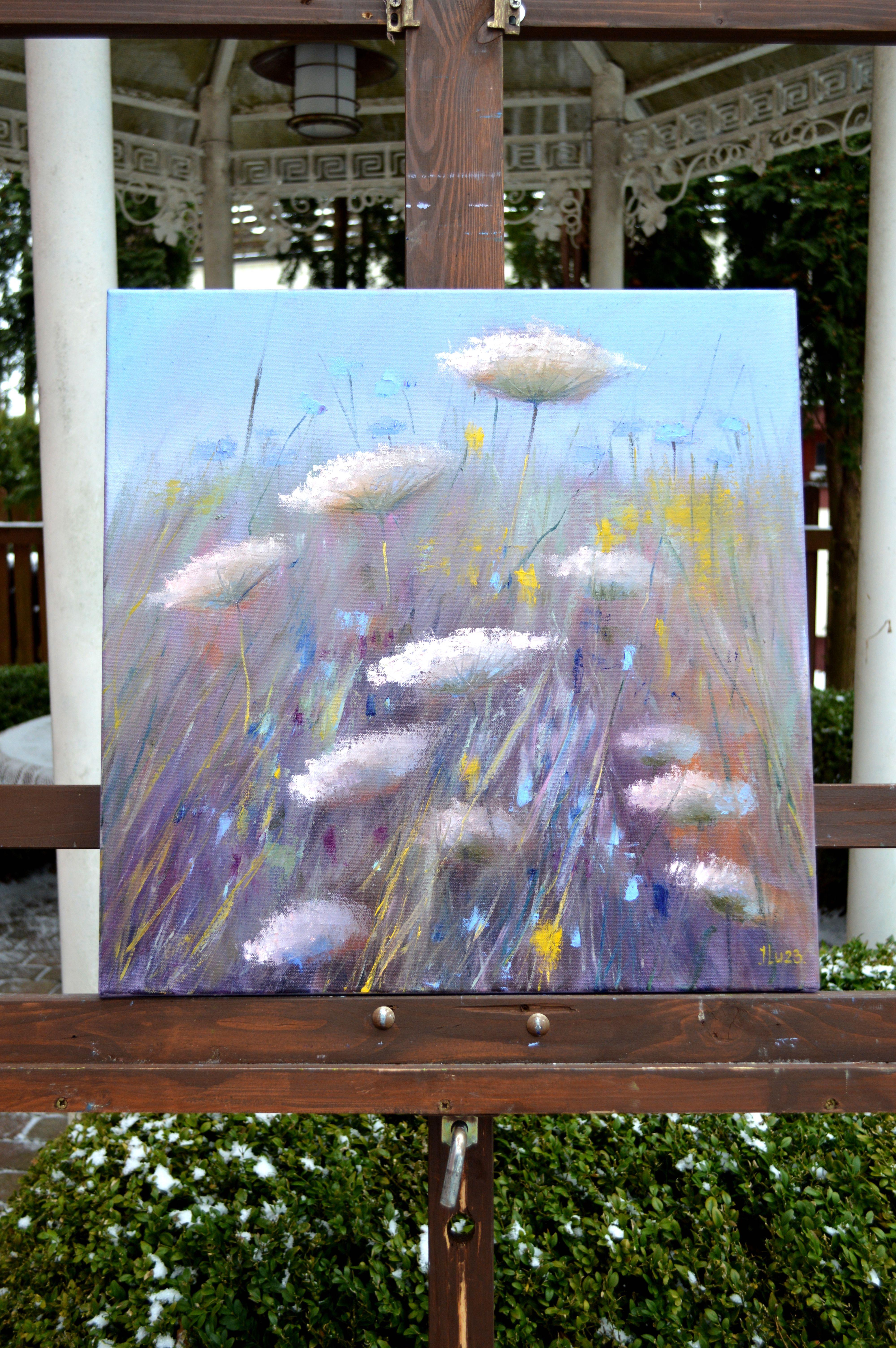 Wildblumen 50X50 Öl auf Leinwand im Angebot 5