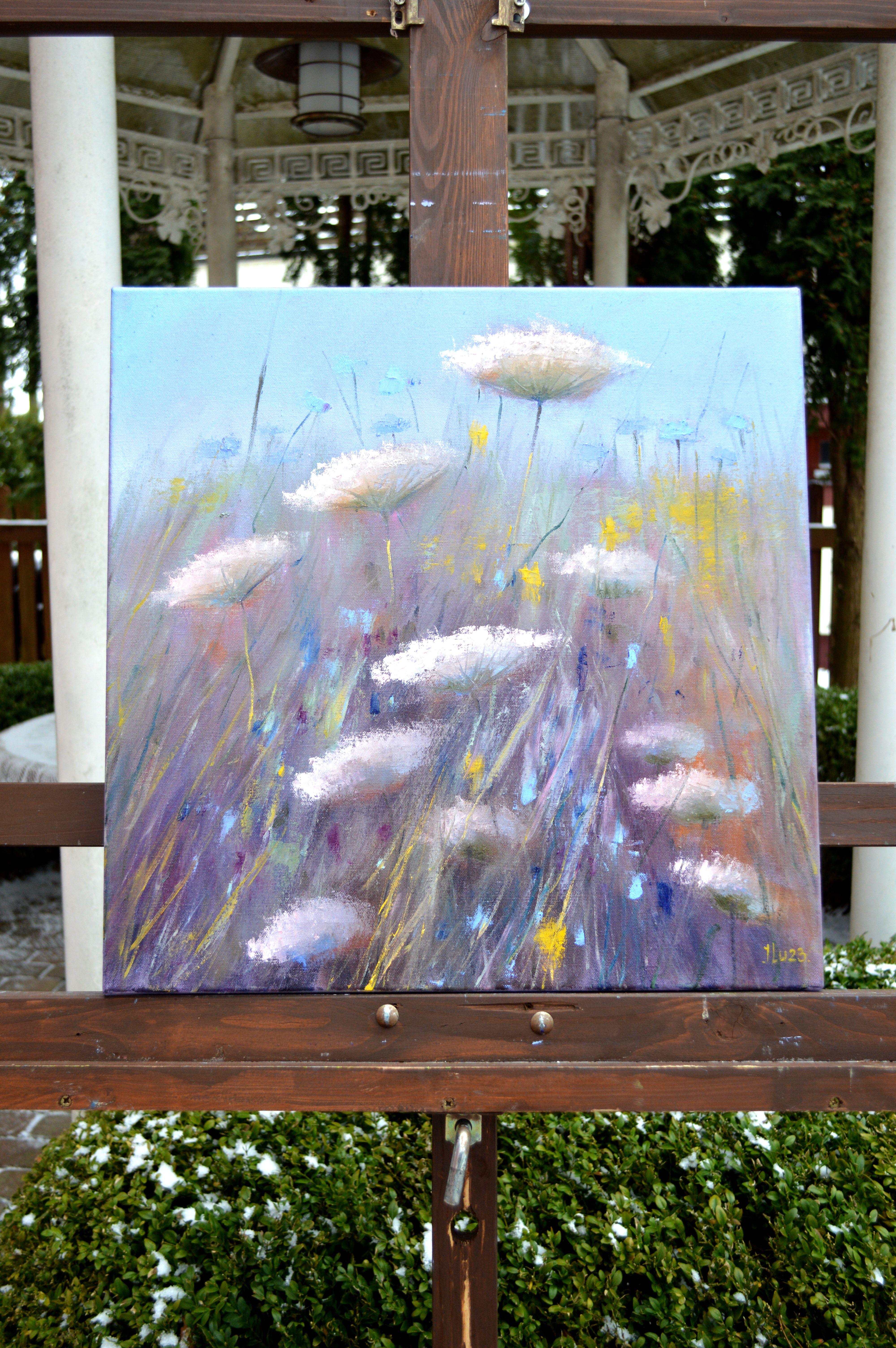 Wildflowers 50X50 oil on canvas For Sale 7