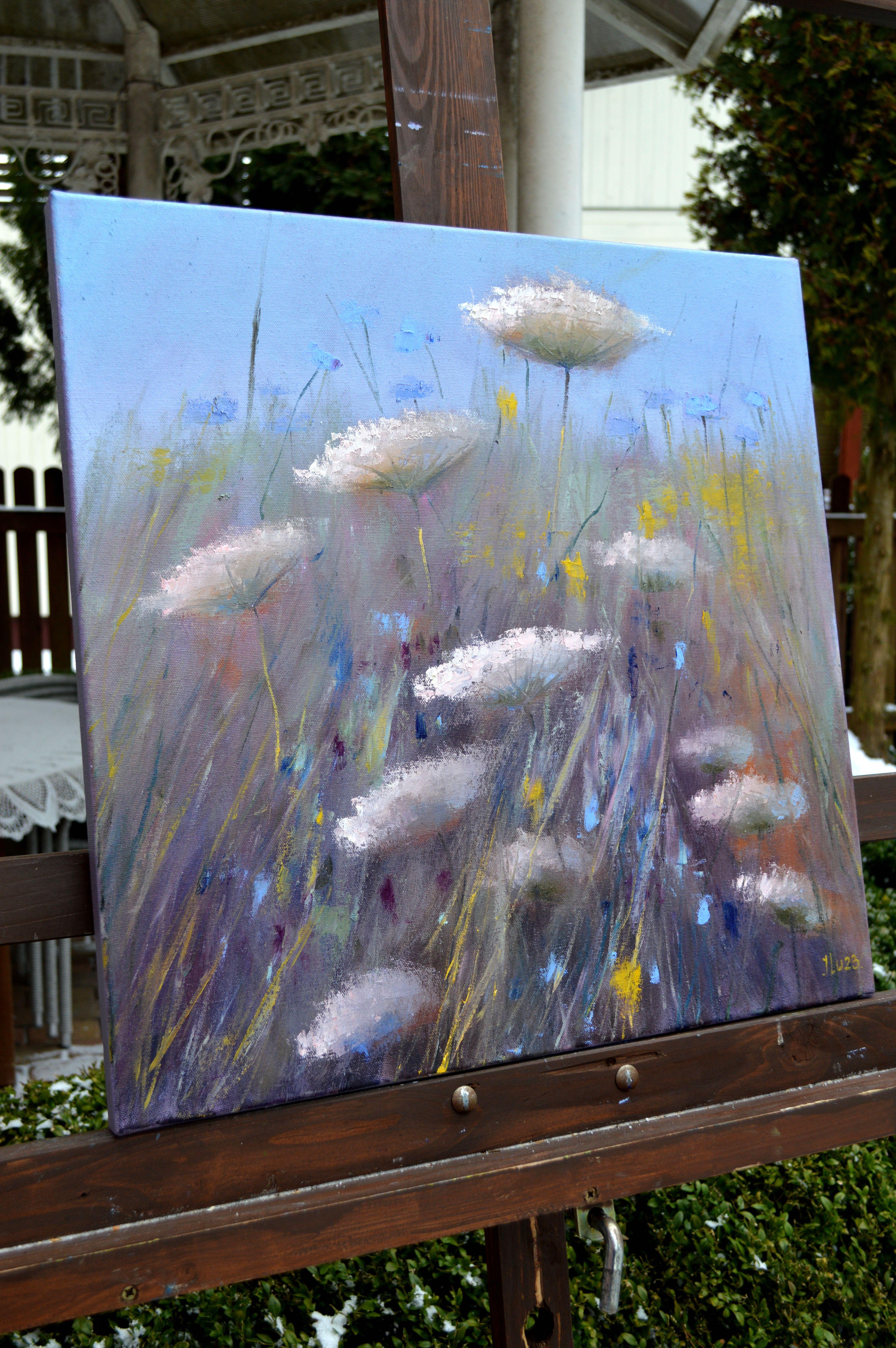 Wildflowers 50X50 oil on canvas For Sale 8