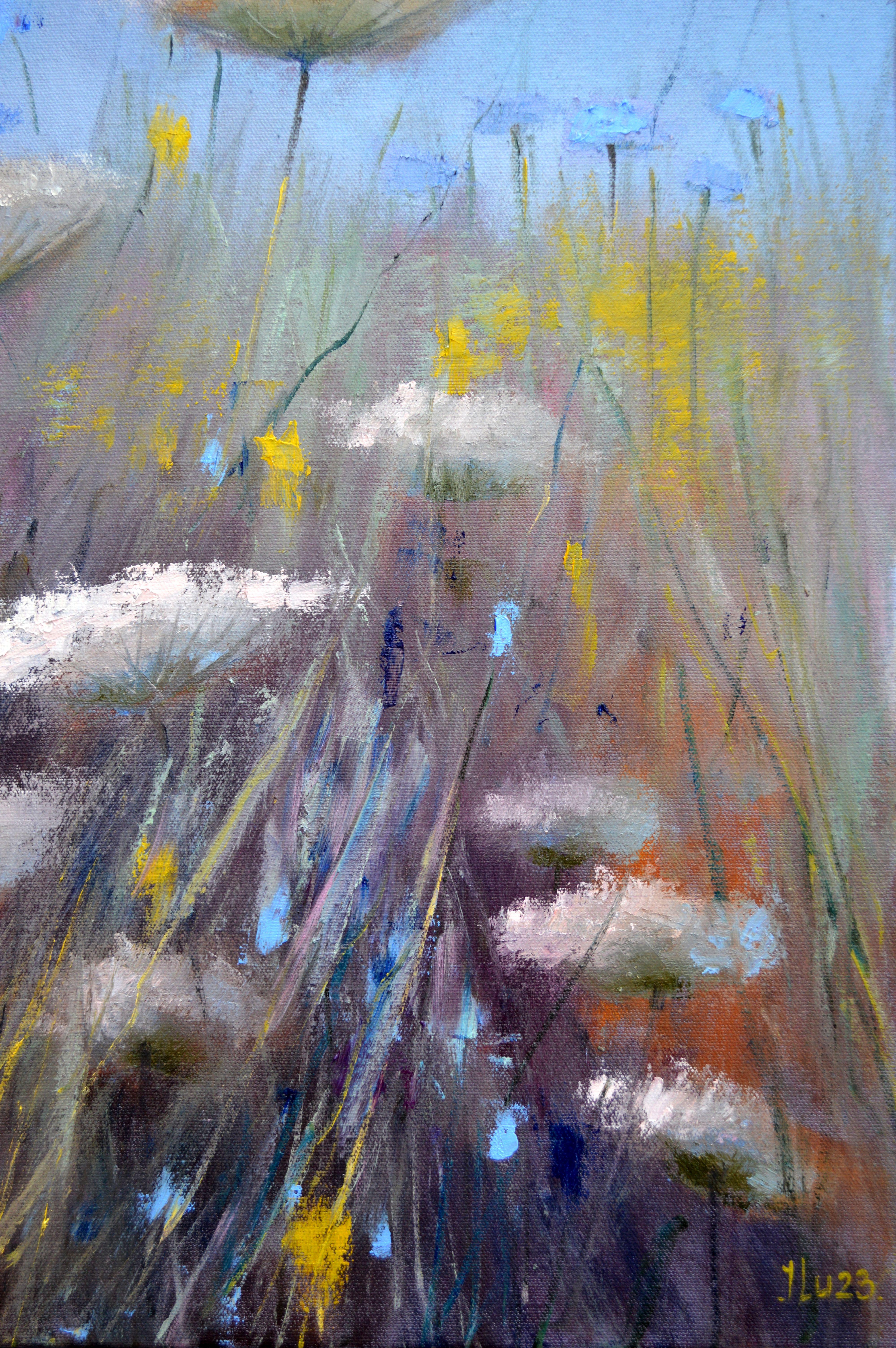 Wildflowers 50X50 oil on canvas For Sale 11