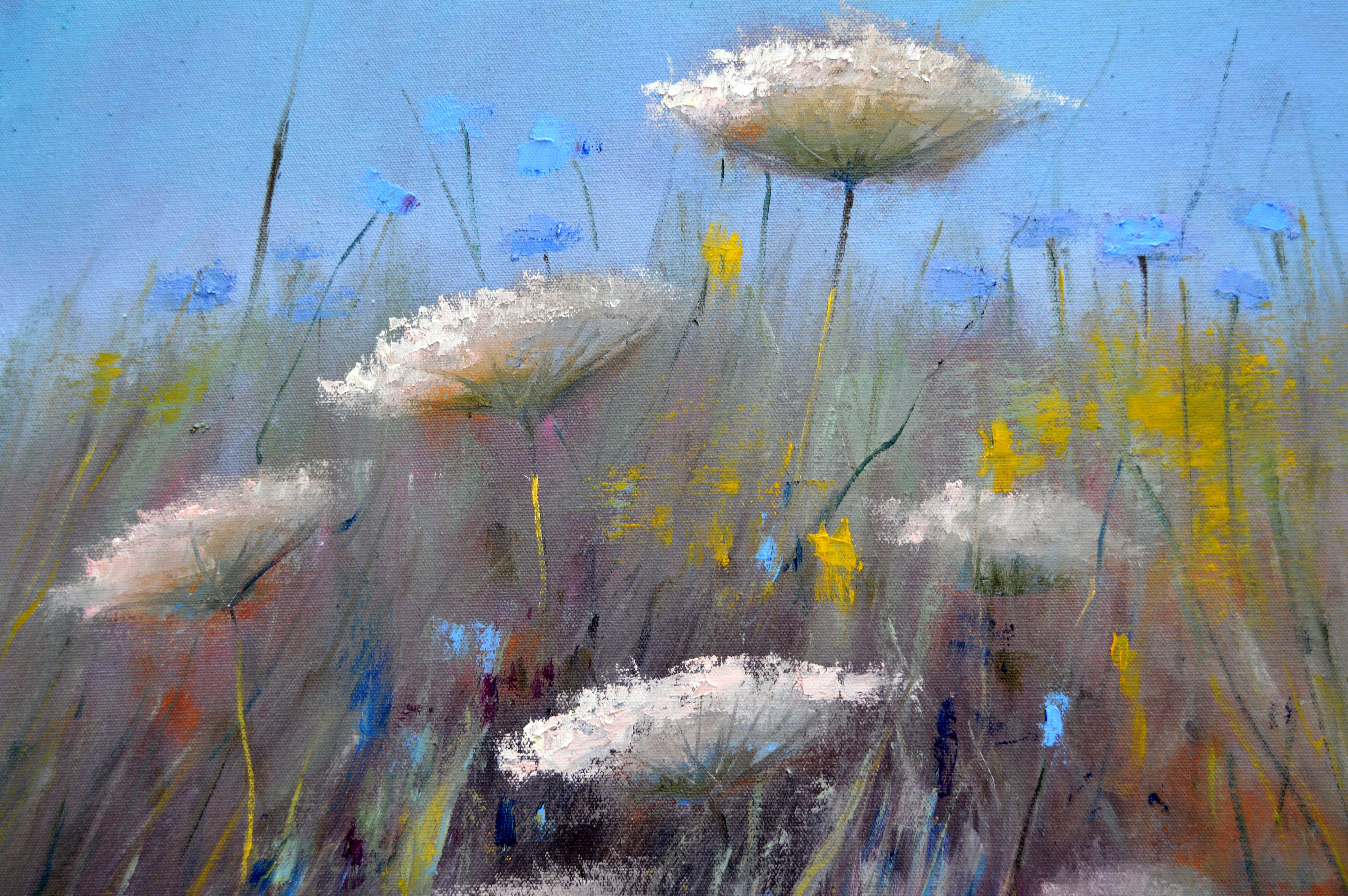 Wildflowers 50X50 oil on canvas For Sale 13