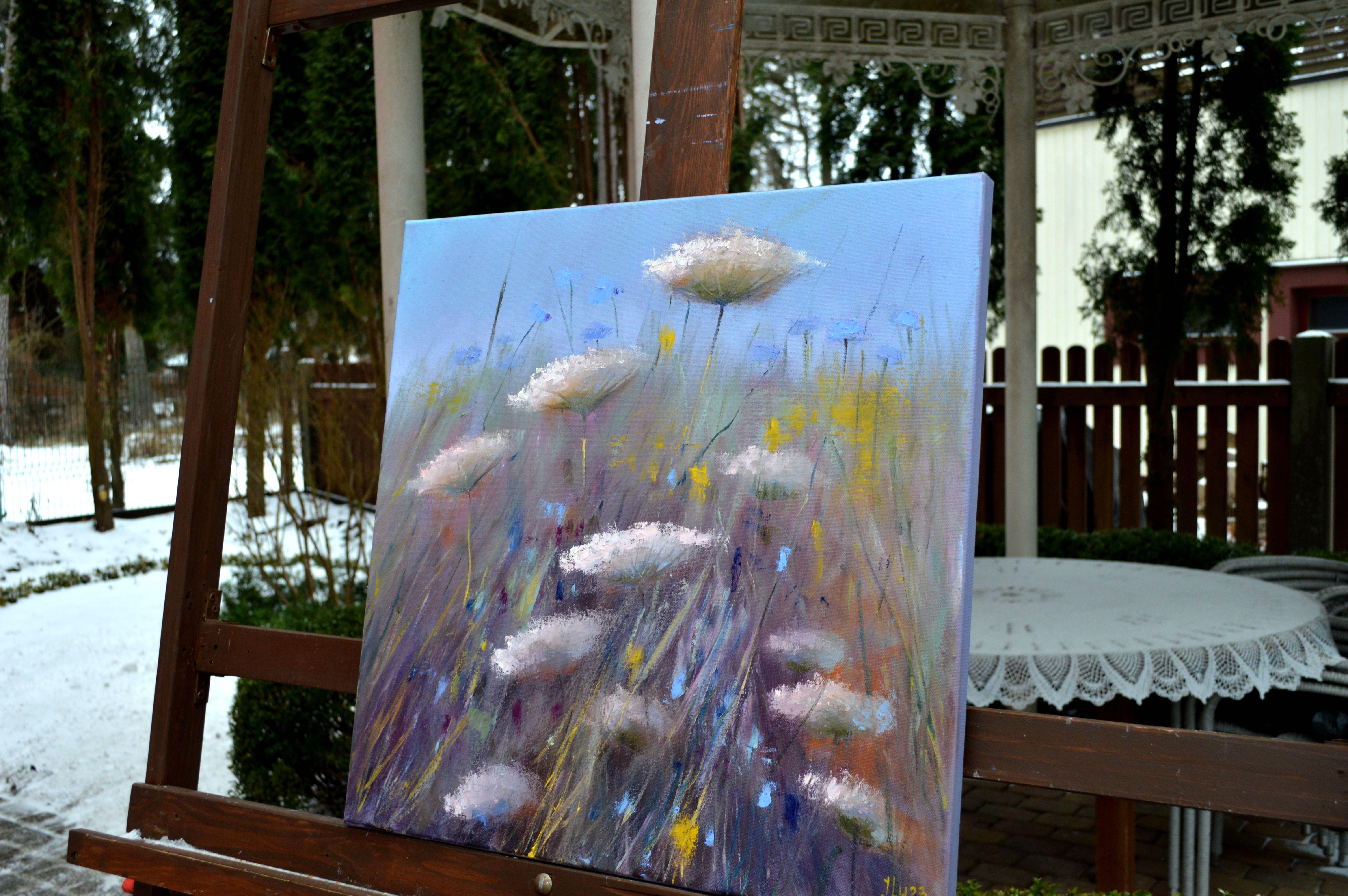 Wildflowers 50X50 oil on canvas For Sale 1