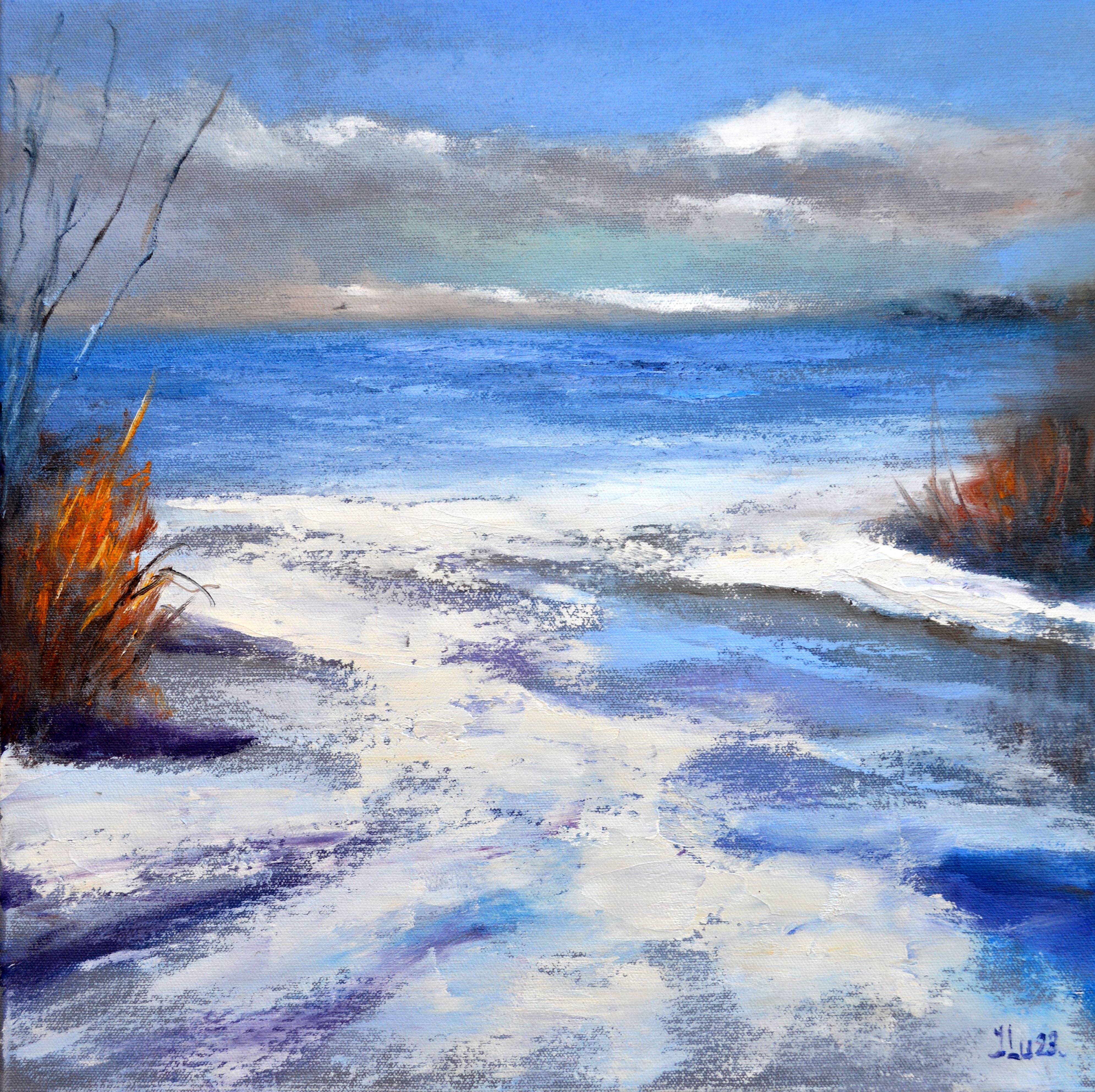 Elena Lukina Interior Painting - Winter coast 40X40