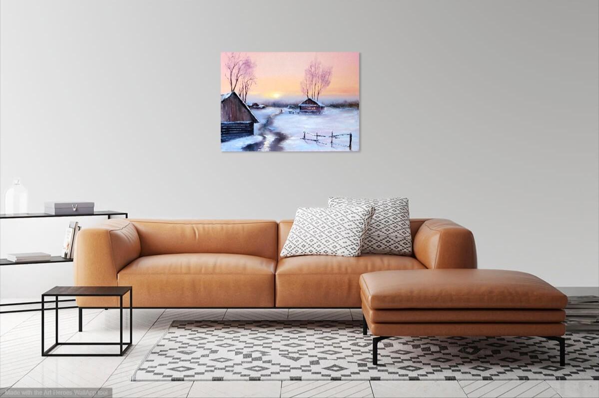 Atardecer de invierno 50X70 óleo en venta 1