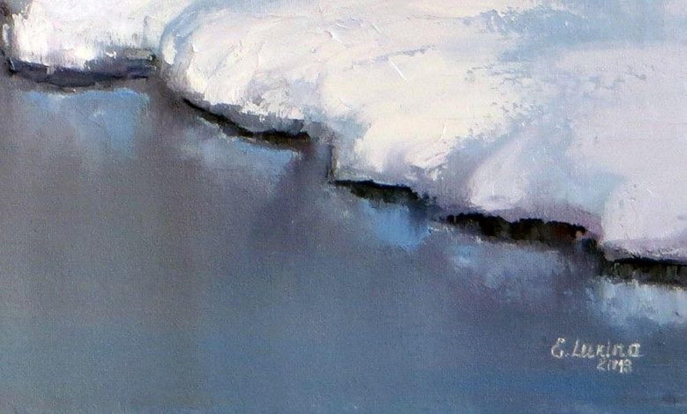 WINTER SALE! Winter landscape 50X70 oil painting For Sale 6