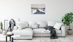 Winter landscape. Original Impasto Texture Medium Landscape Oil Painting.