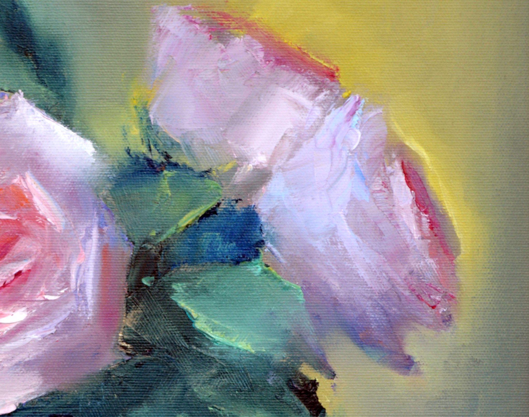Winter roses 50X40 oil on canvas For Sale 2