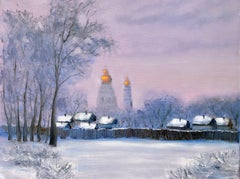 WINTER SALE! Beautiful rural winter landscape 40X50 oi painting