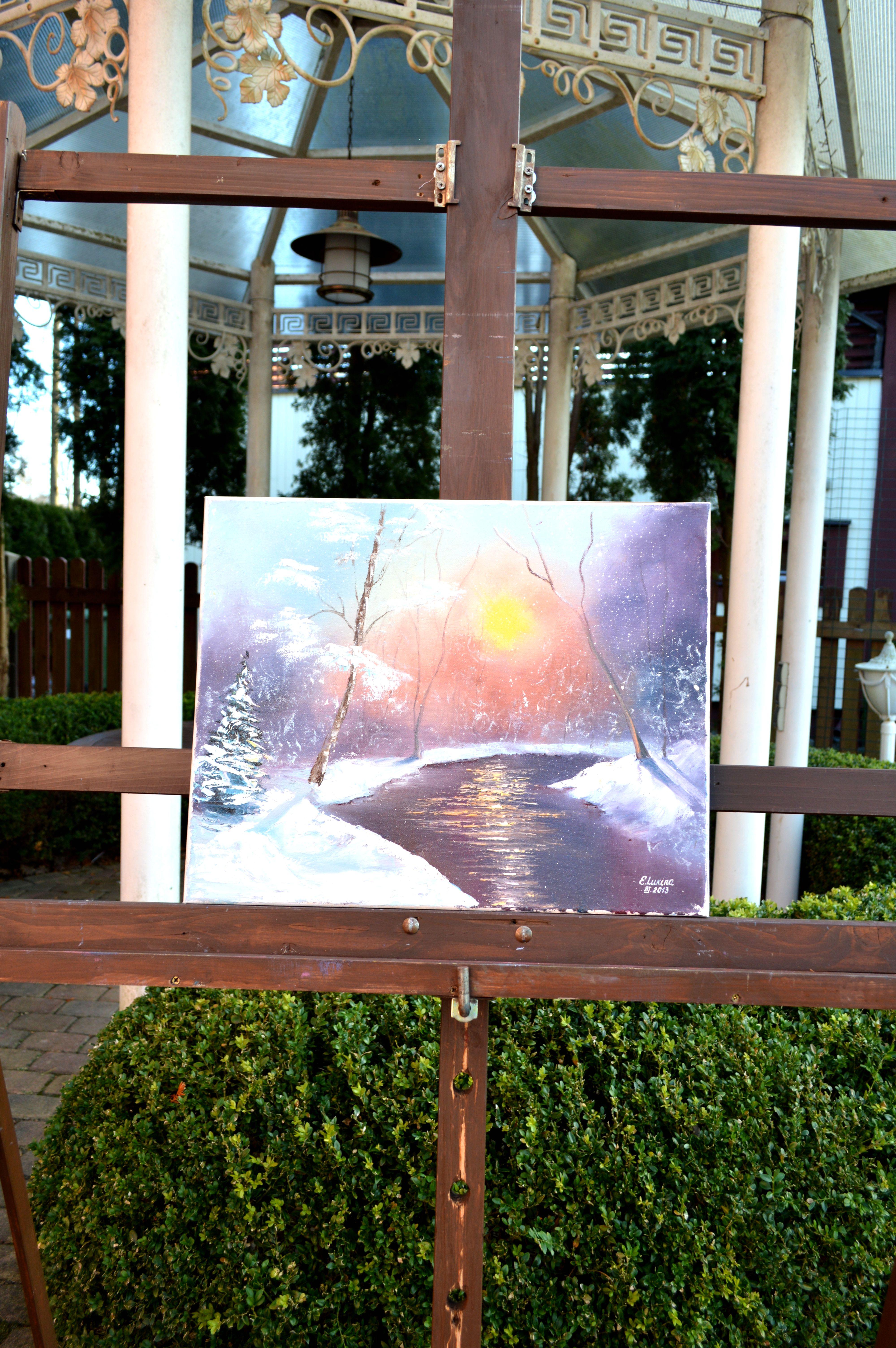 A WINTER SALE !  Peinture oi avant Noël 40X50 - Painting de Elena Lukina