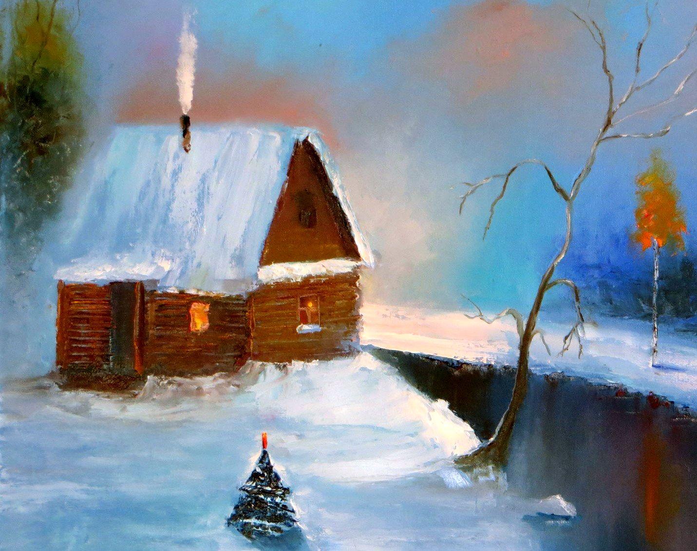 WINTER SALE! Christmas is coming 50X70 oil painting For Sale 9