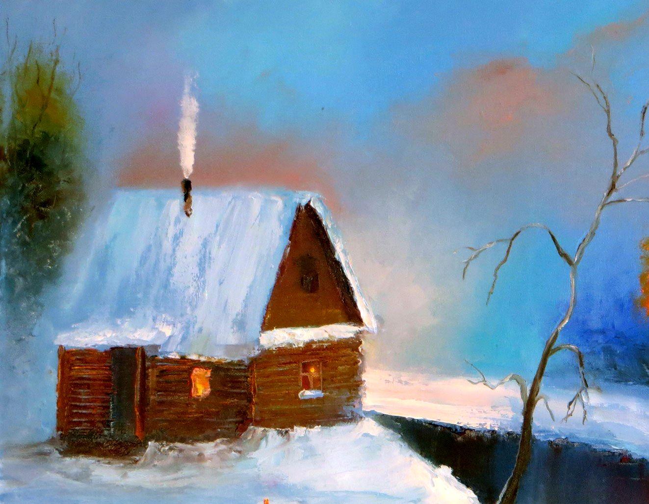 WINTER SALE! Christmas is coming 50X70 oil painting For Sale 10