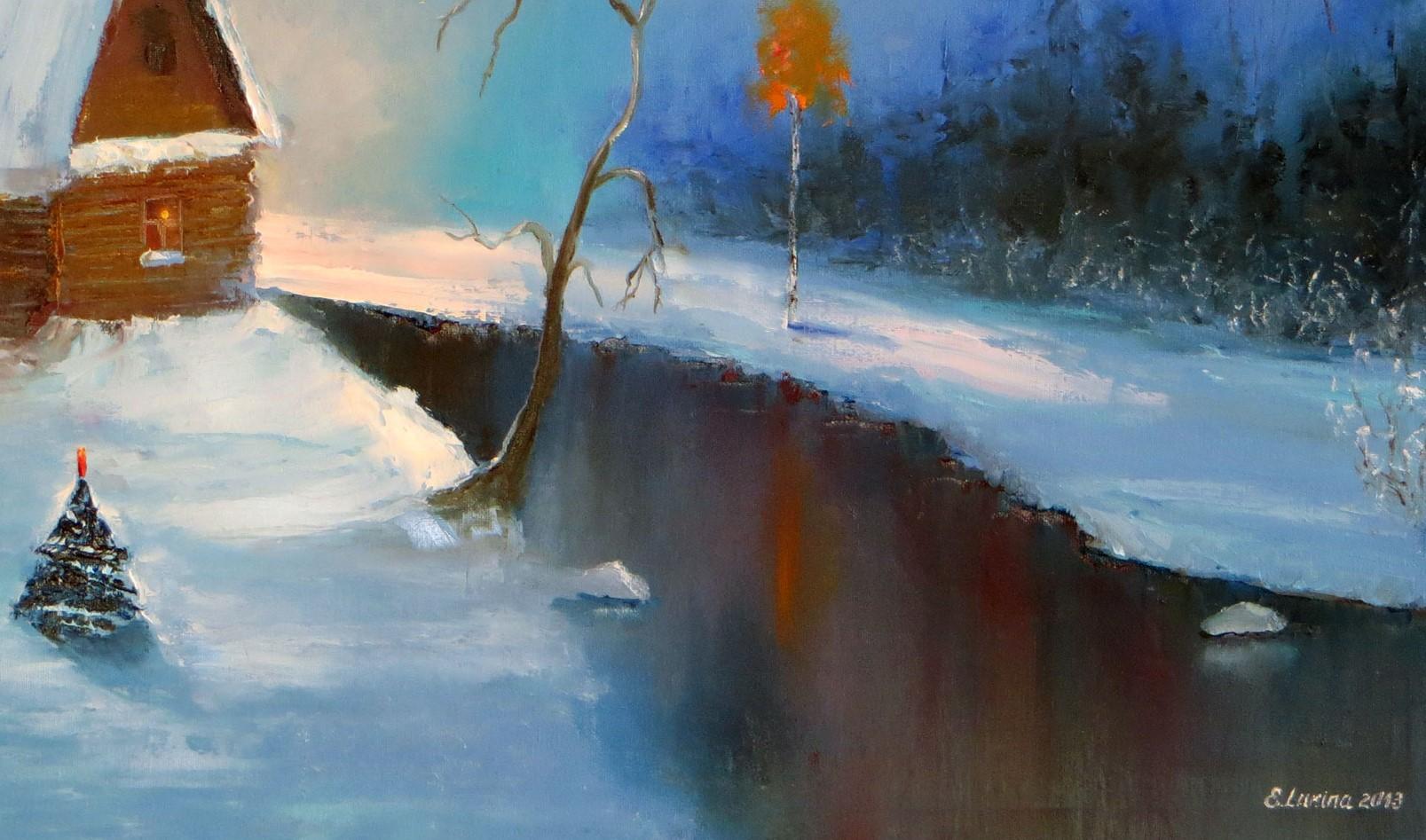 WINTER SALE! Christmas is coming 50X70 oil painting For Sale 11