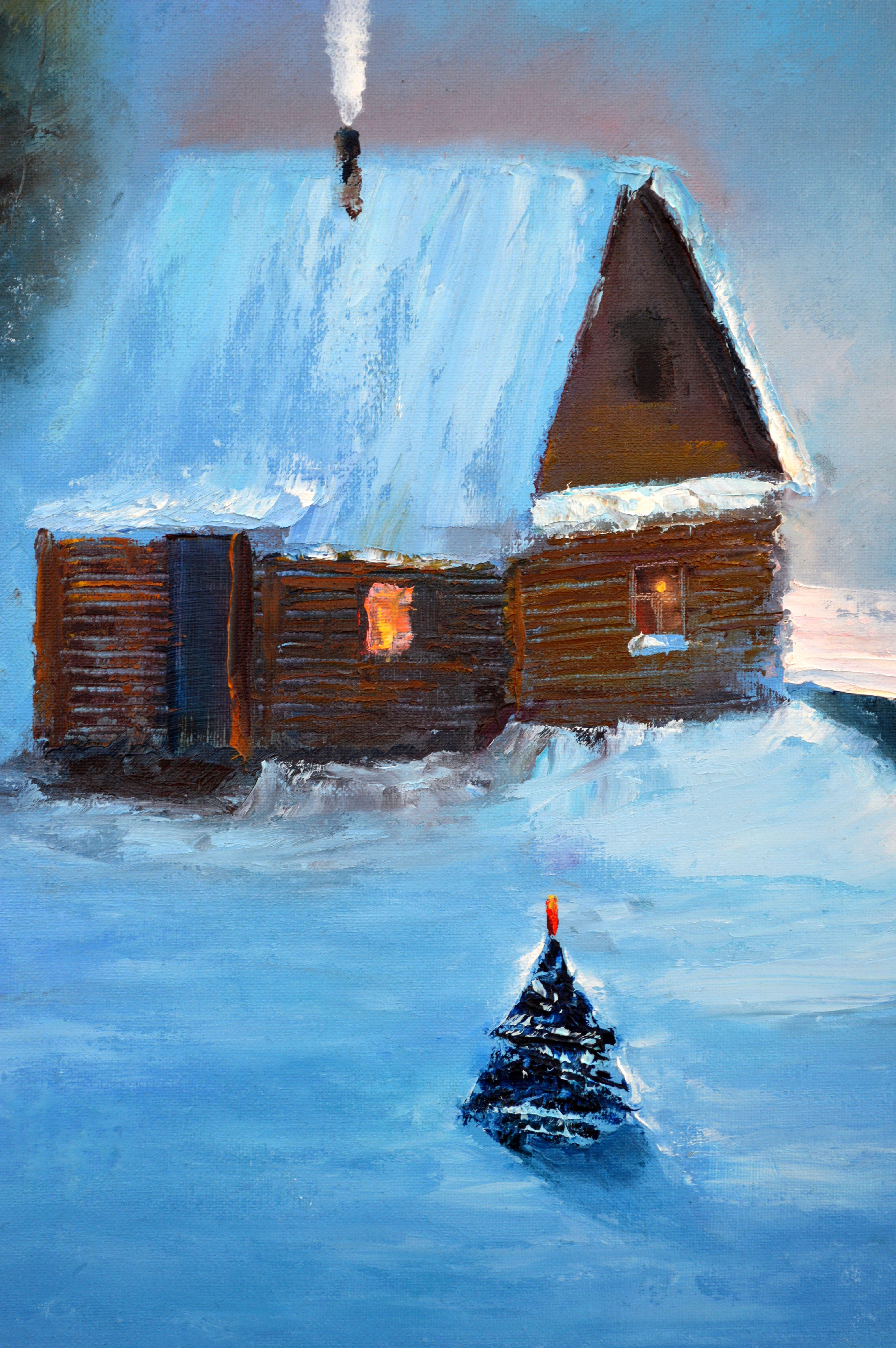 WINTER SALE! Christmas is coming 50X70 oil painting For Sale 5