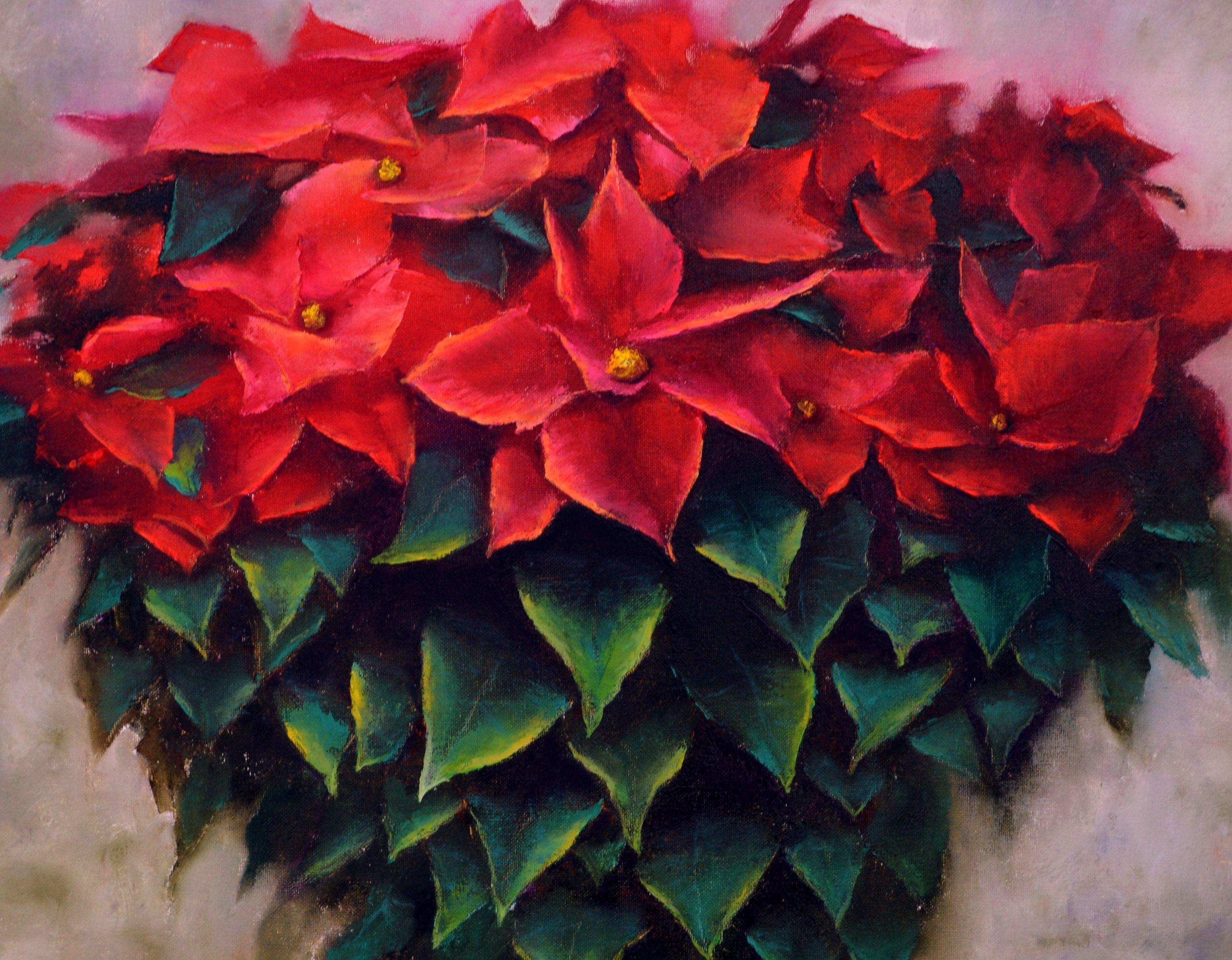 A WINTER SALE ! Peinture à l'huile souvenir de Noël 80X80 - Expressionniste Painting par Elena Lukina