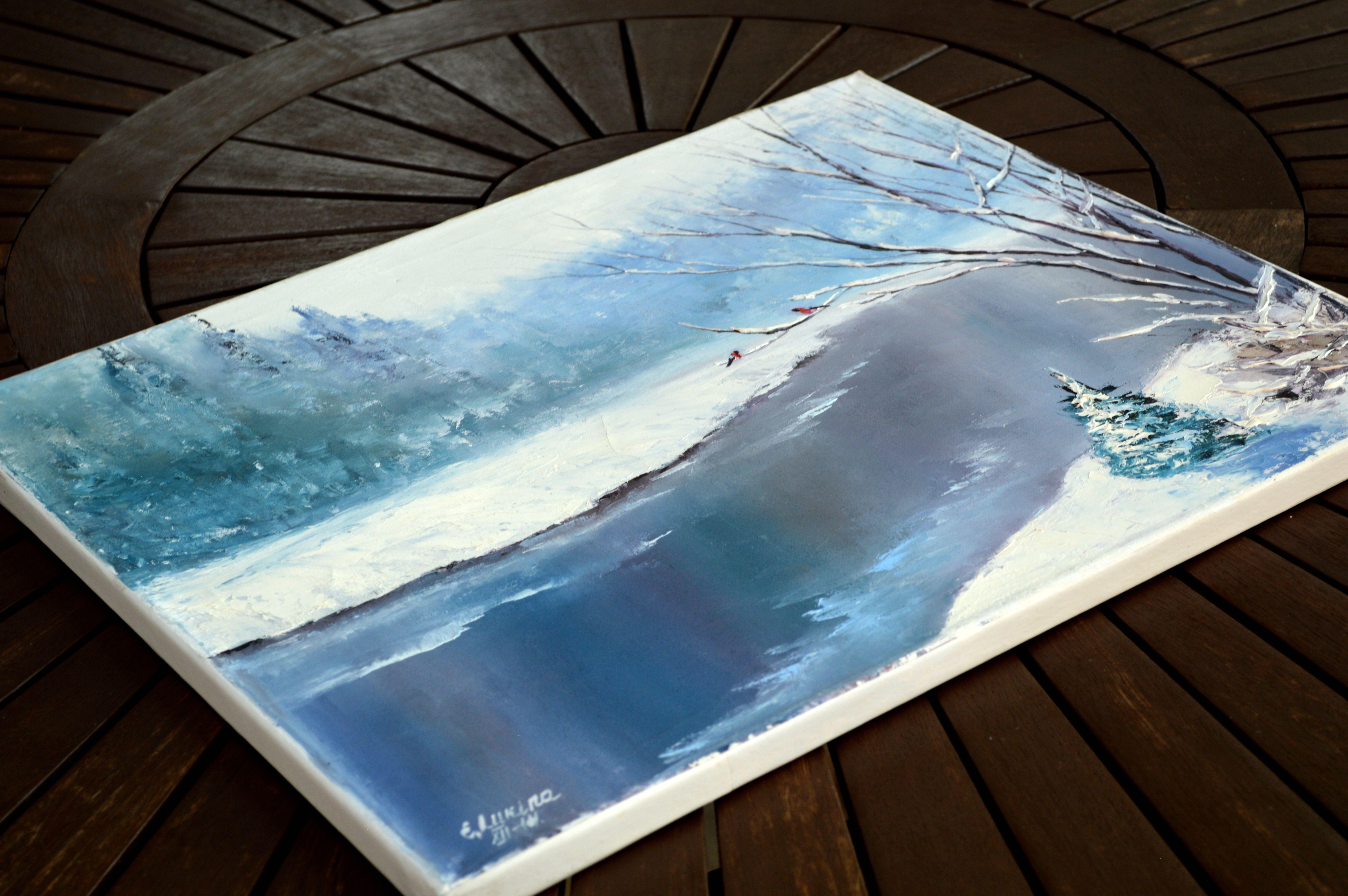 WINTER SALE!  Winter day 40X50 oi painting For Sale 3