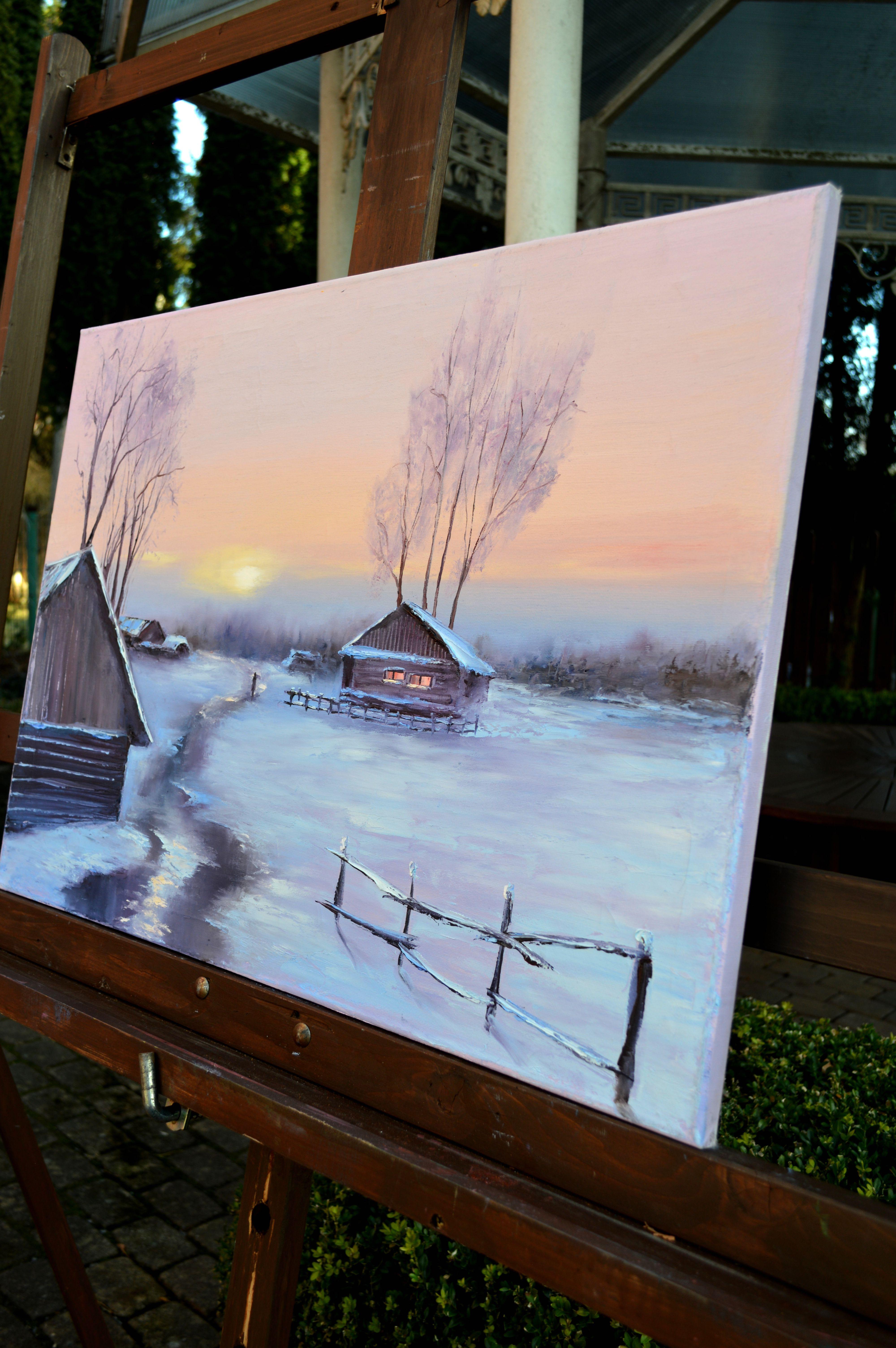 Atardecer de invierno 50X70 óleo en venta 7