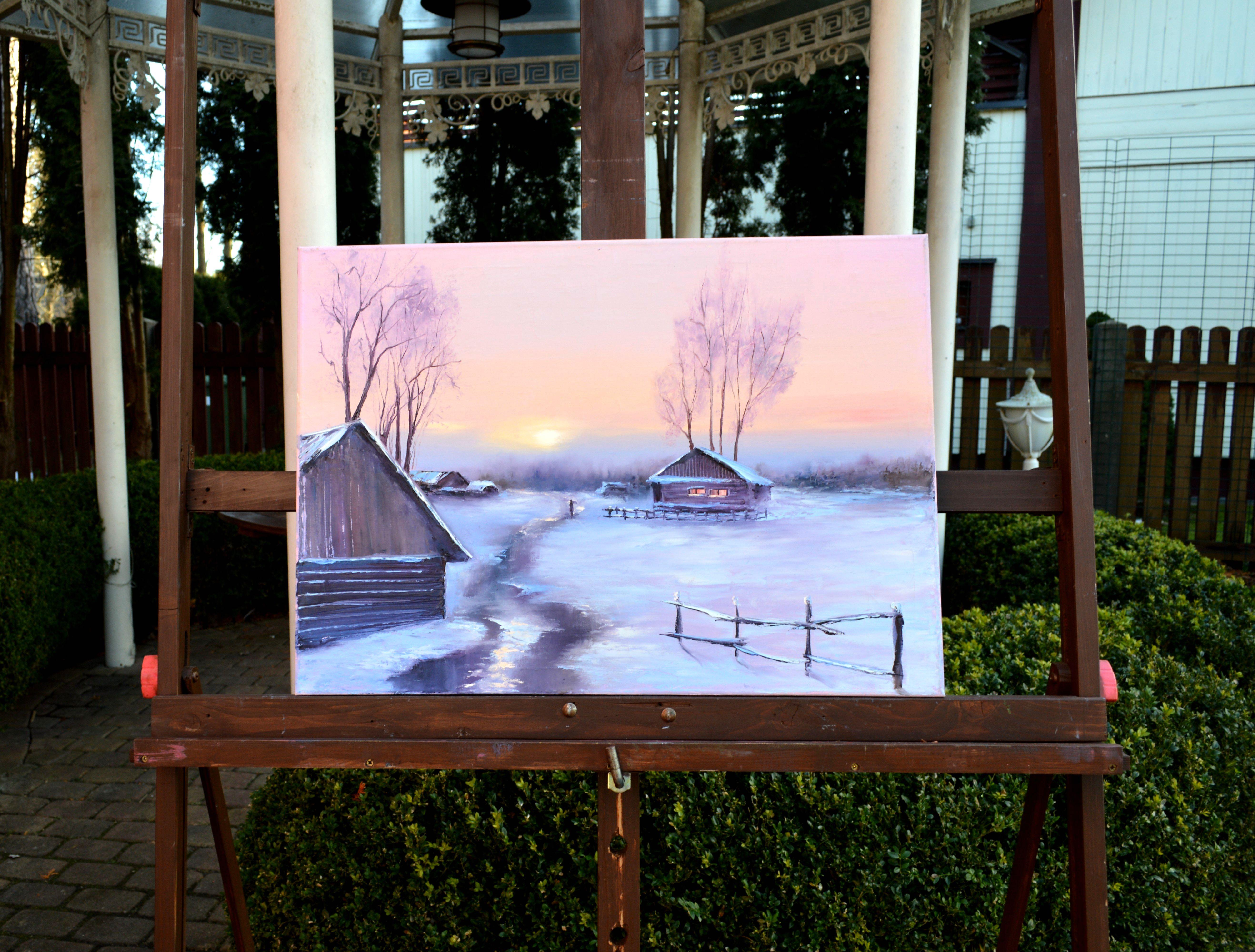 Atardecer de invierno 50X70 óleo en venta 4