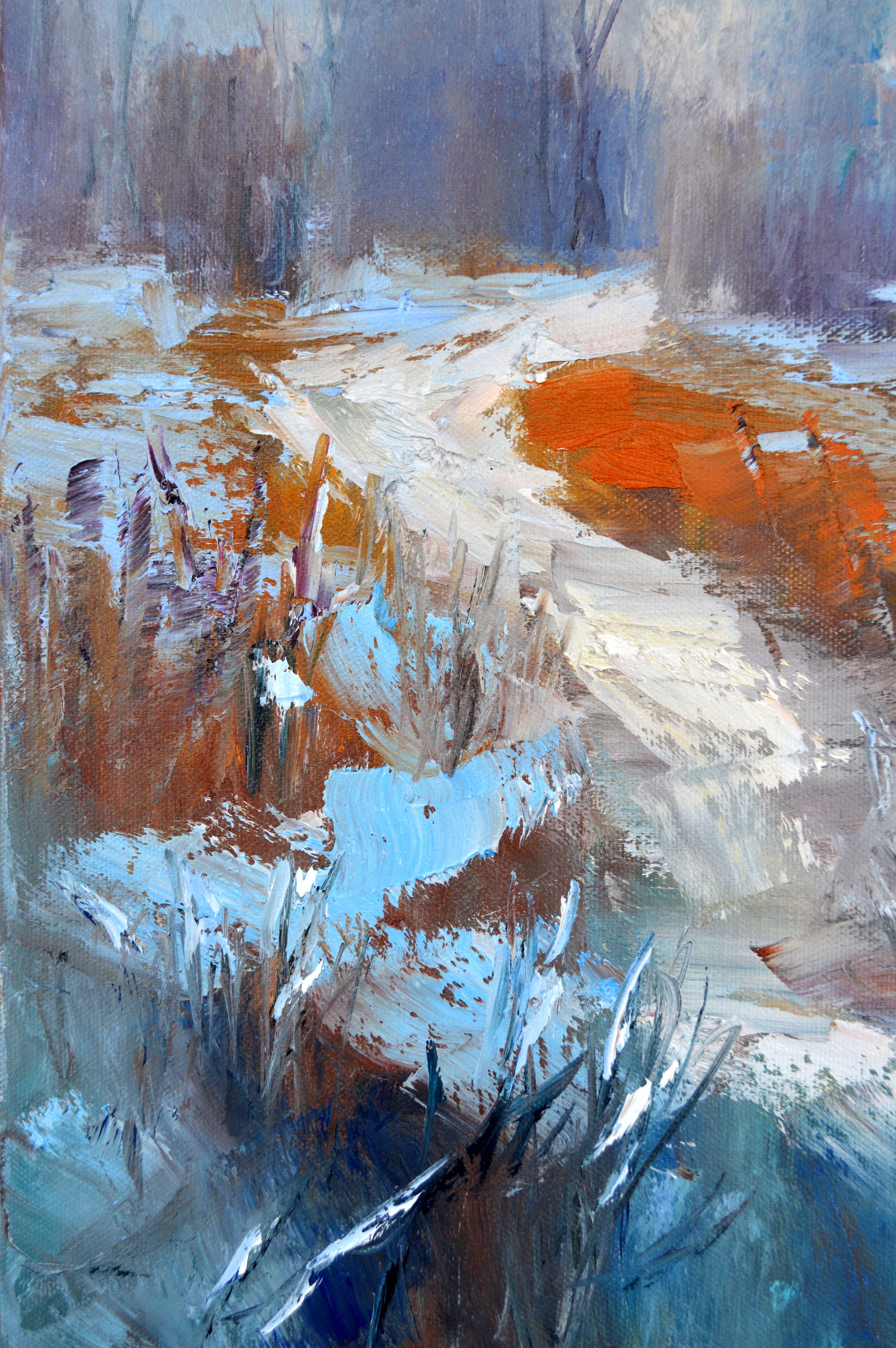 Winter sketch Path to the river 30X30 For Sale 7