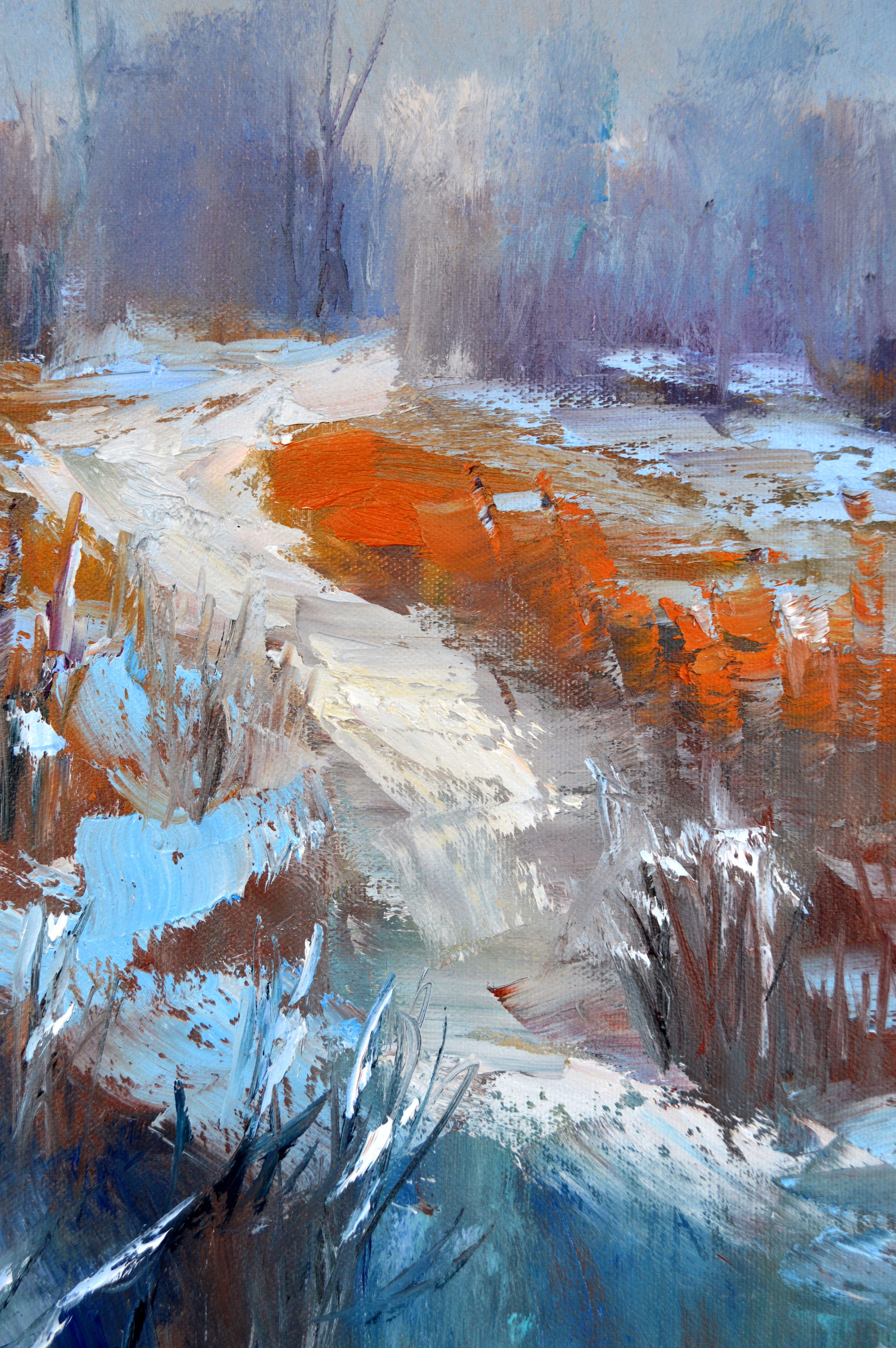 Winter sketch Path to the river 30X30 For Sale 8