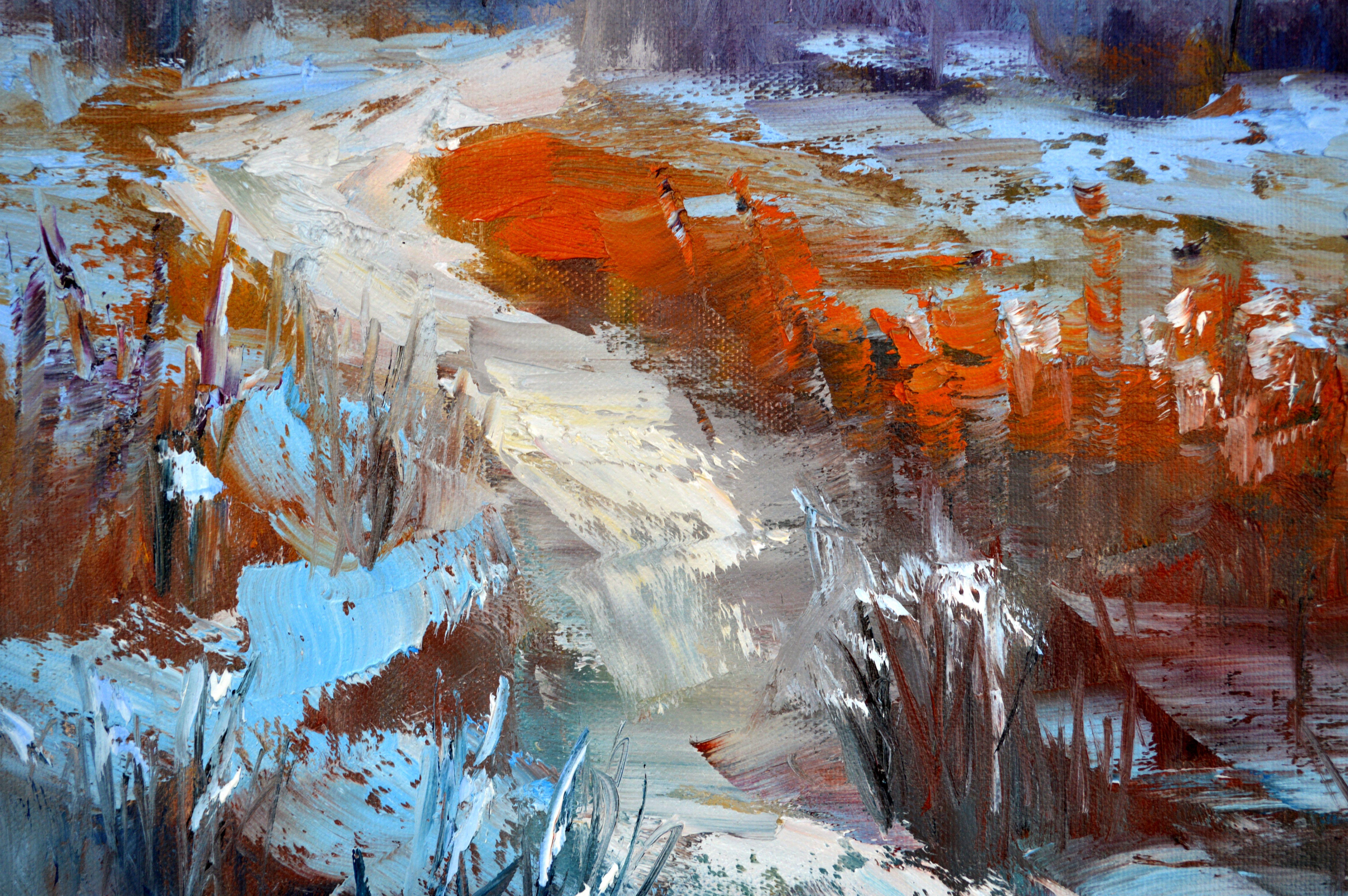 Winter sketch Path to the river 30X30 For Sale 11