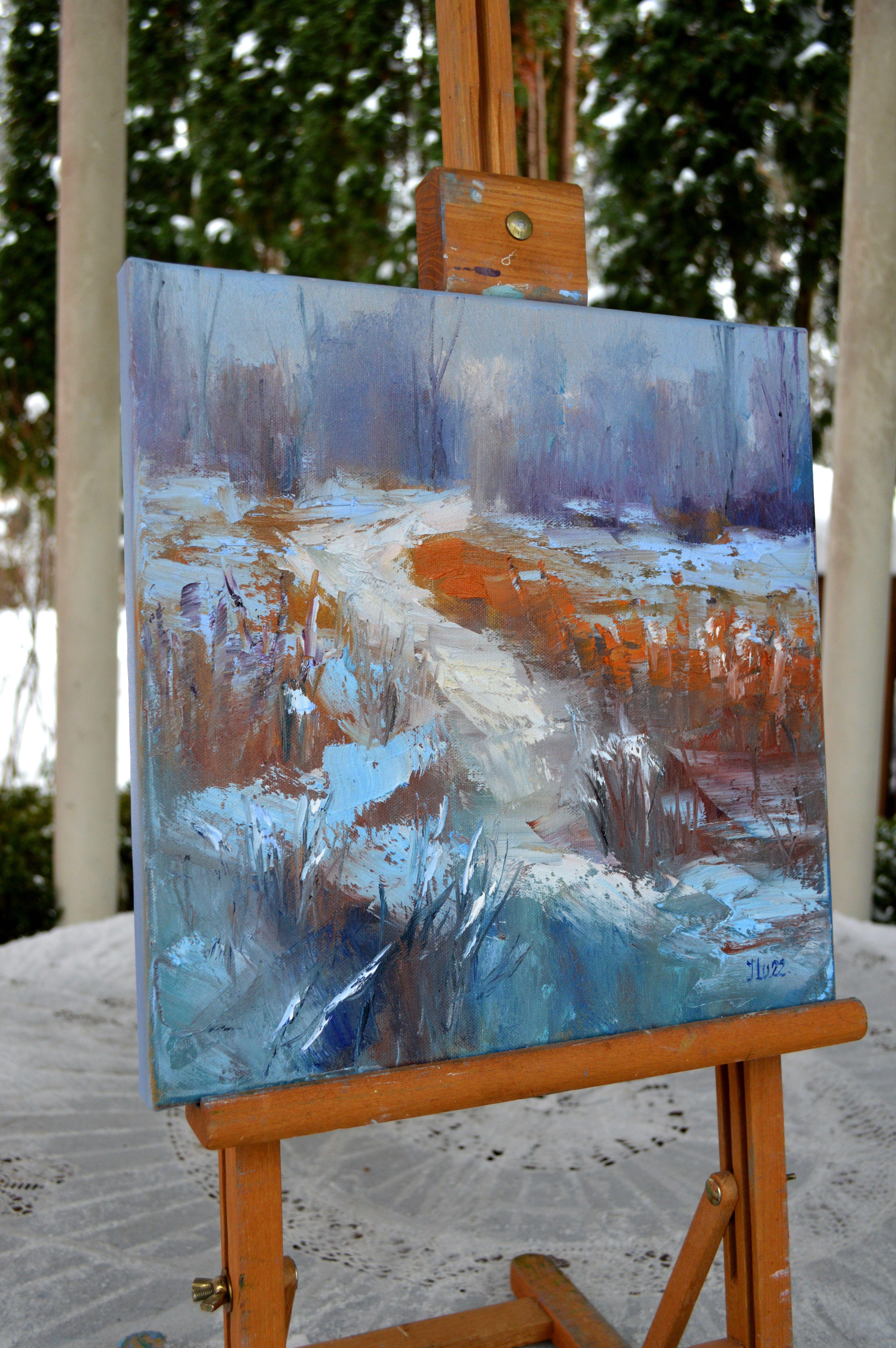 Winter sketch Path to the river 30X30 For Sale 3