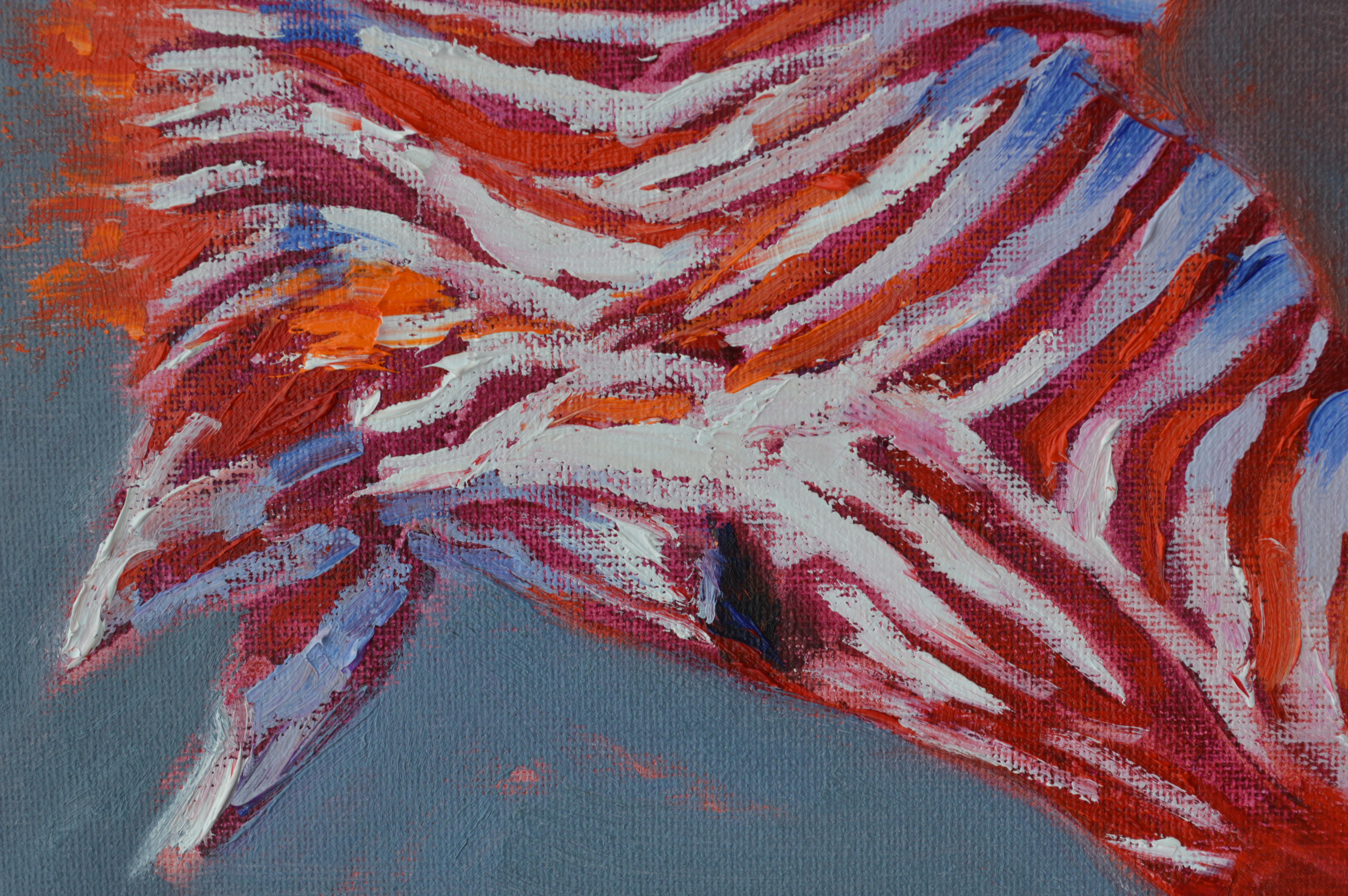 Zebra in Rot im Angebot 1