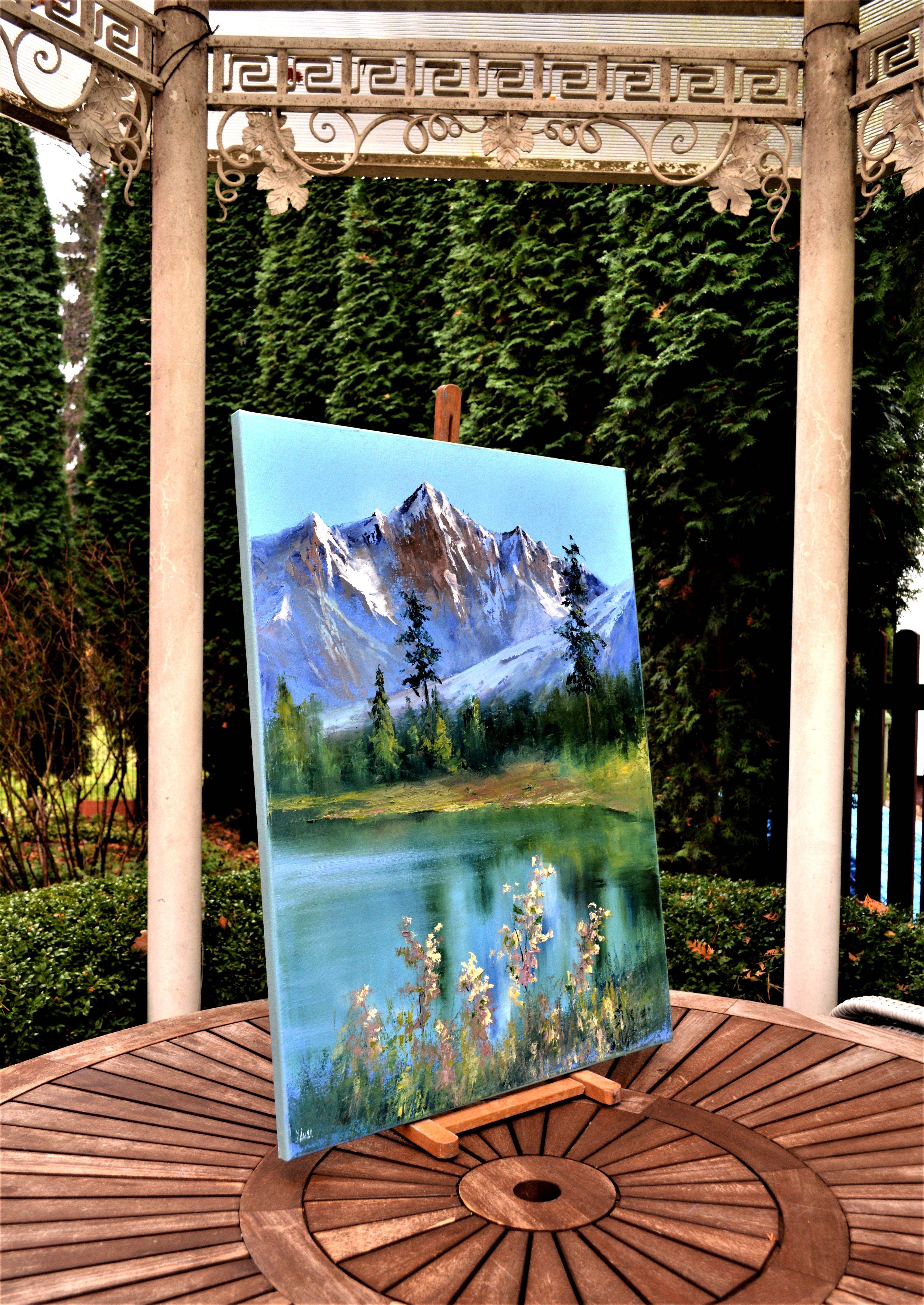 Morgenfrische, Gemälde, Öl auf Leinwand im Angebot 1