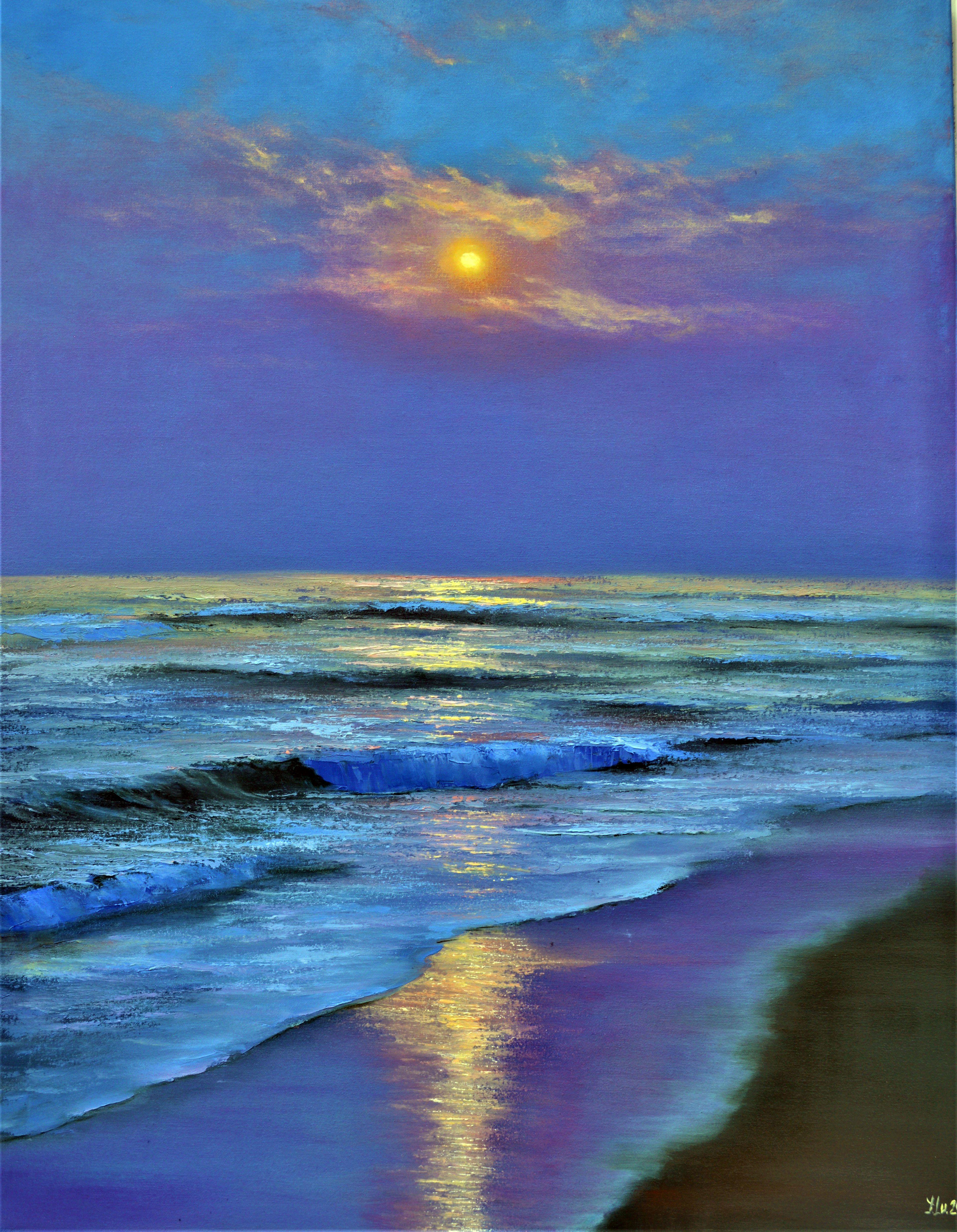 La mia sera, Pittura, Olio su tela - Painting di Elena  Lukina